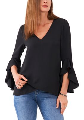 Vince Camuto Women's Clip Dot Sleeve Pullover Fashion Sweater (Rich Black,  S) 