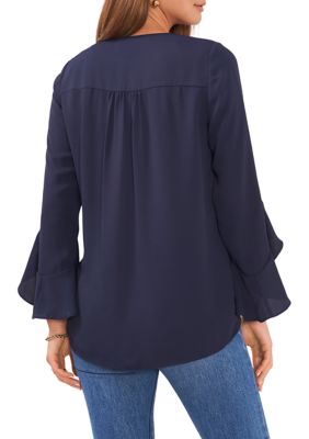 Women's V-Neck Flutter Sleeve Top