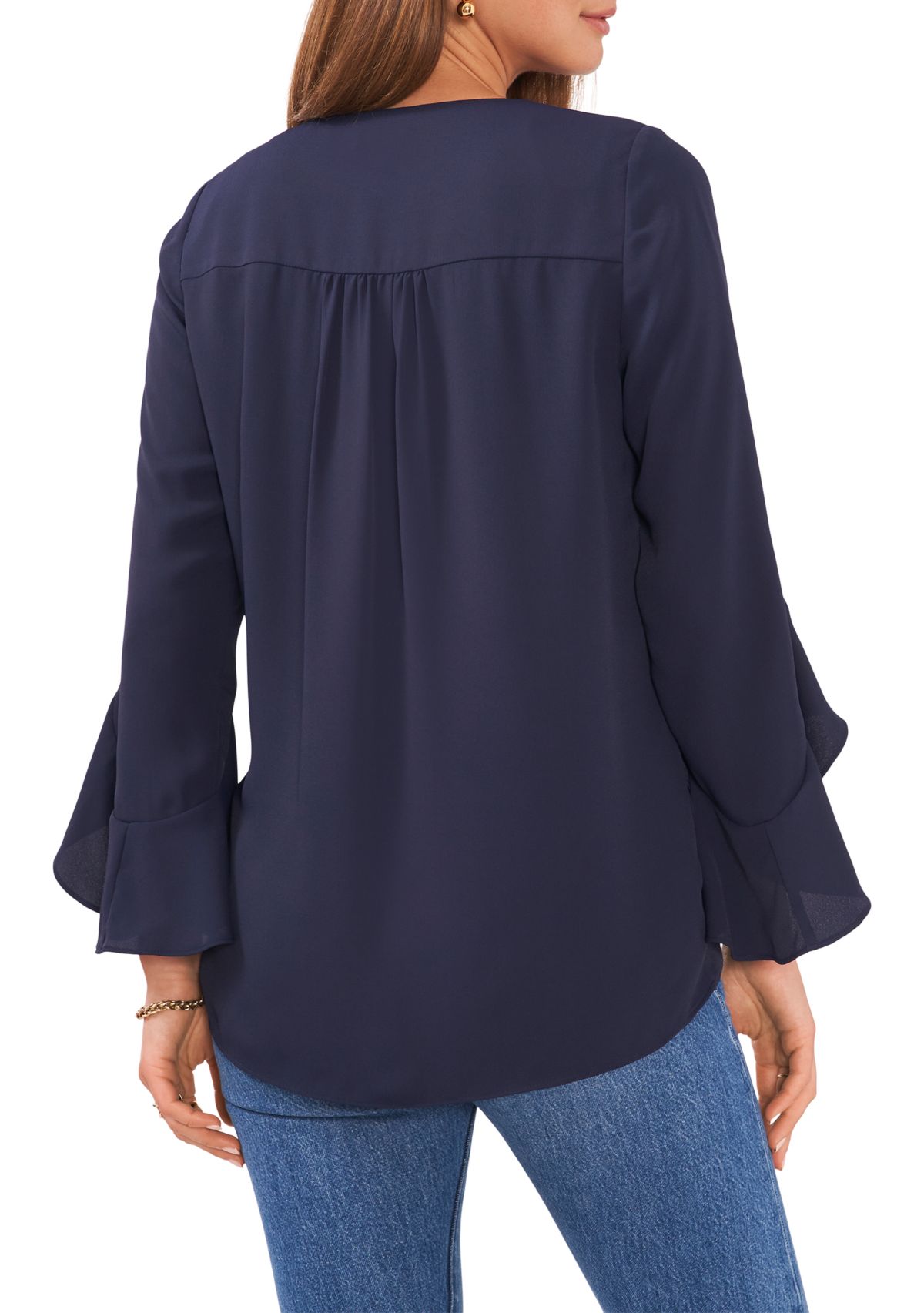  Womens V-Neck Flutter Sleeve Top 