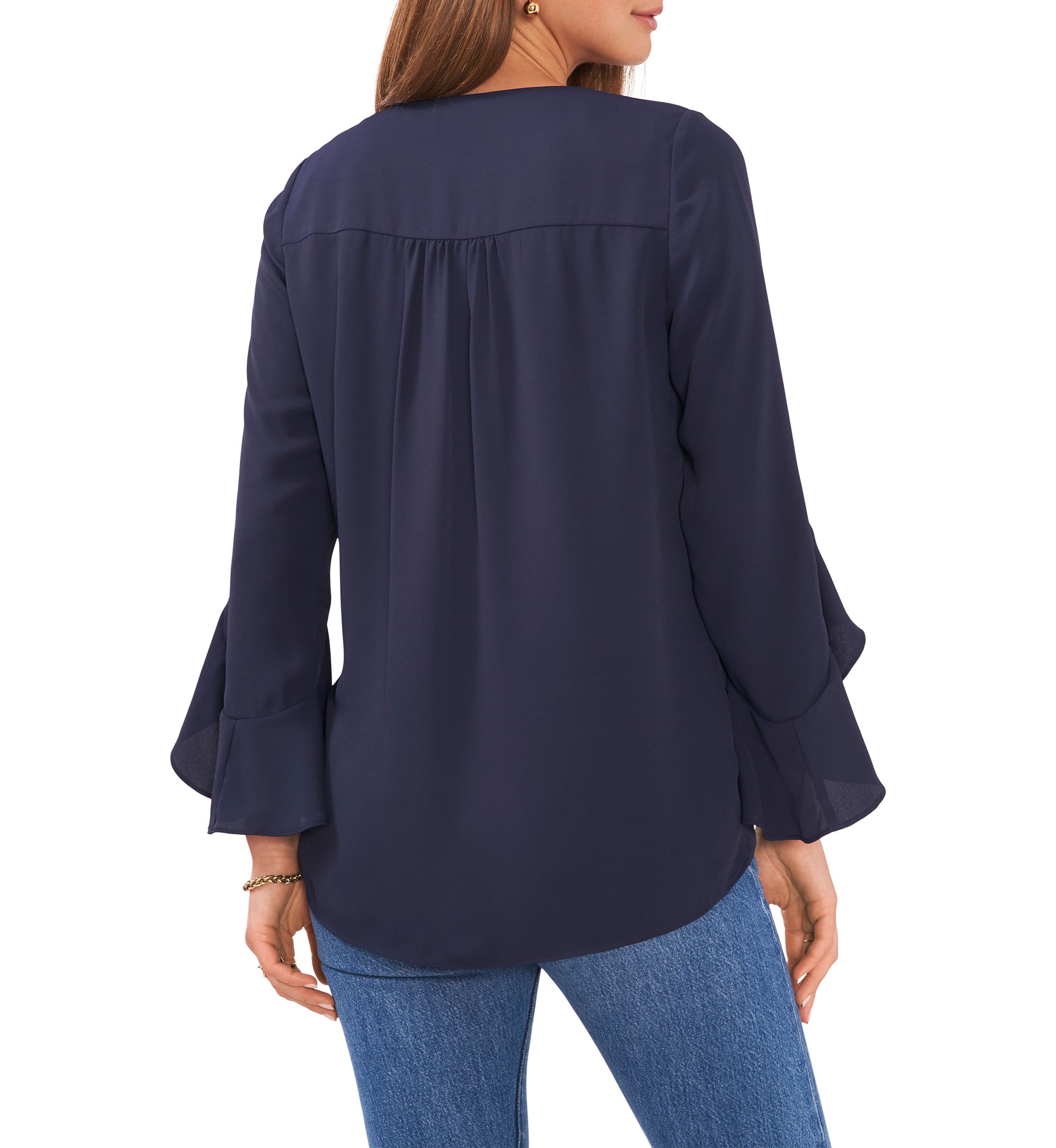  Womens V-Neck Flutter Sleeve Top 