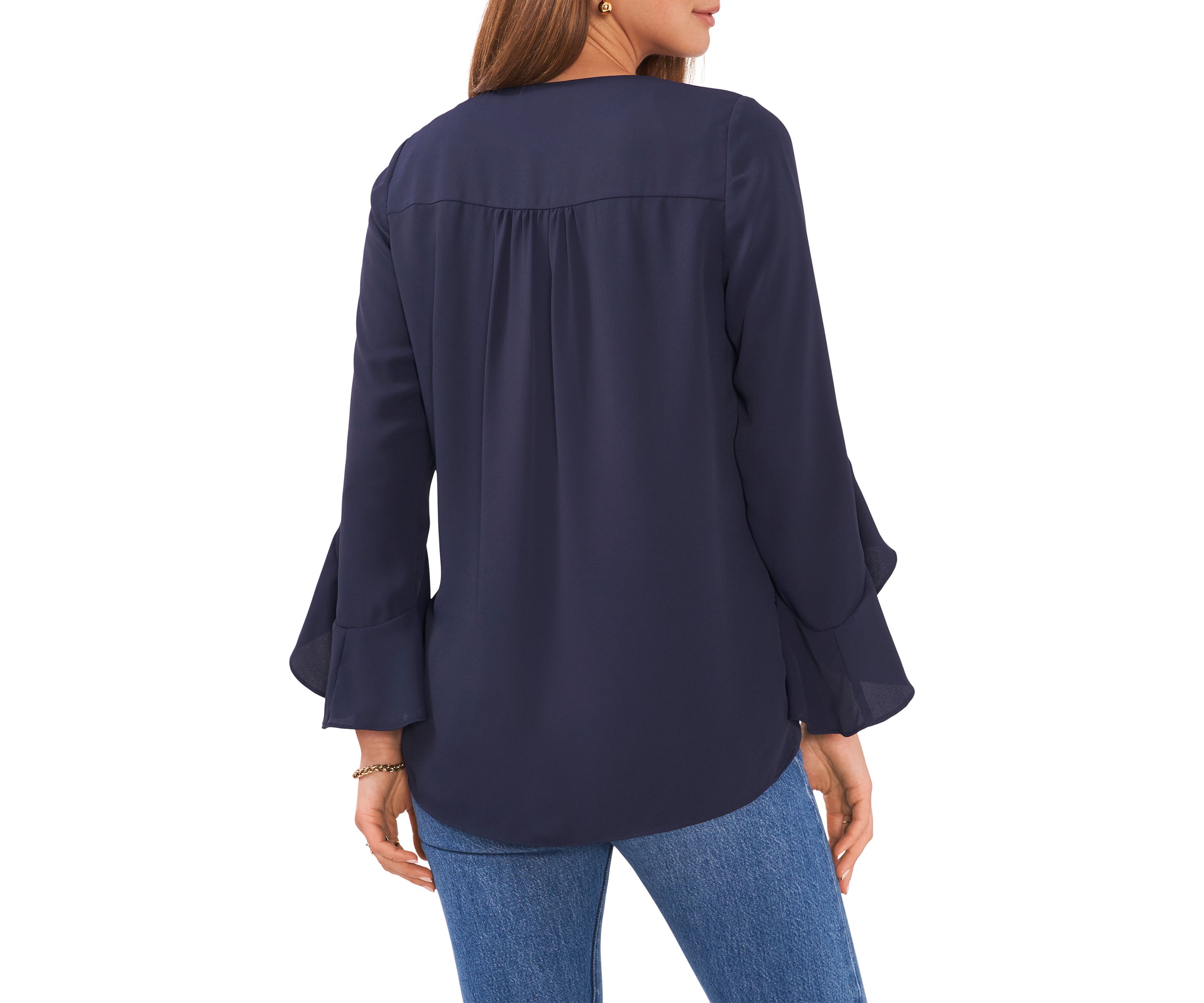  Womens V-Neck Flutter Sleeve Top 