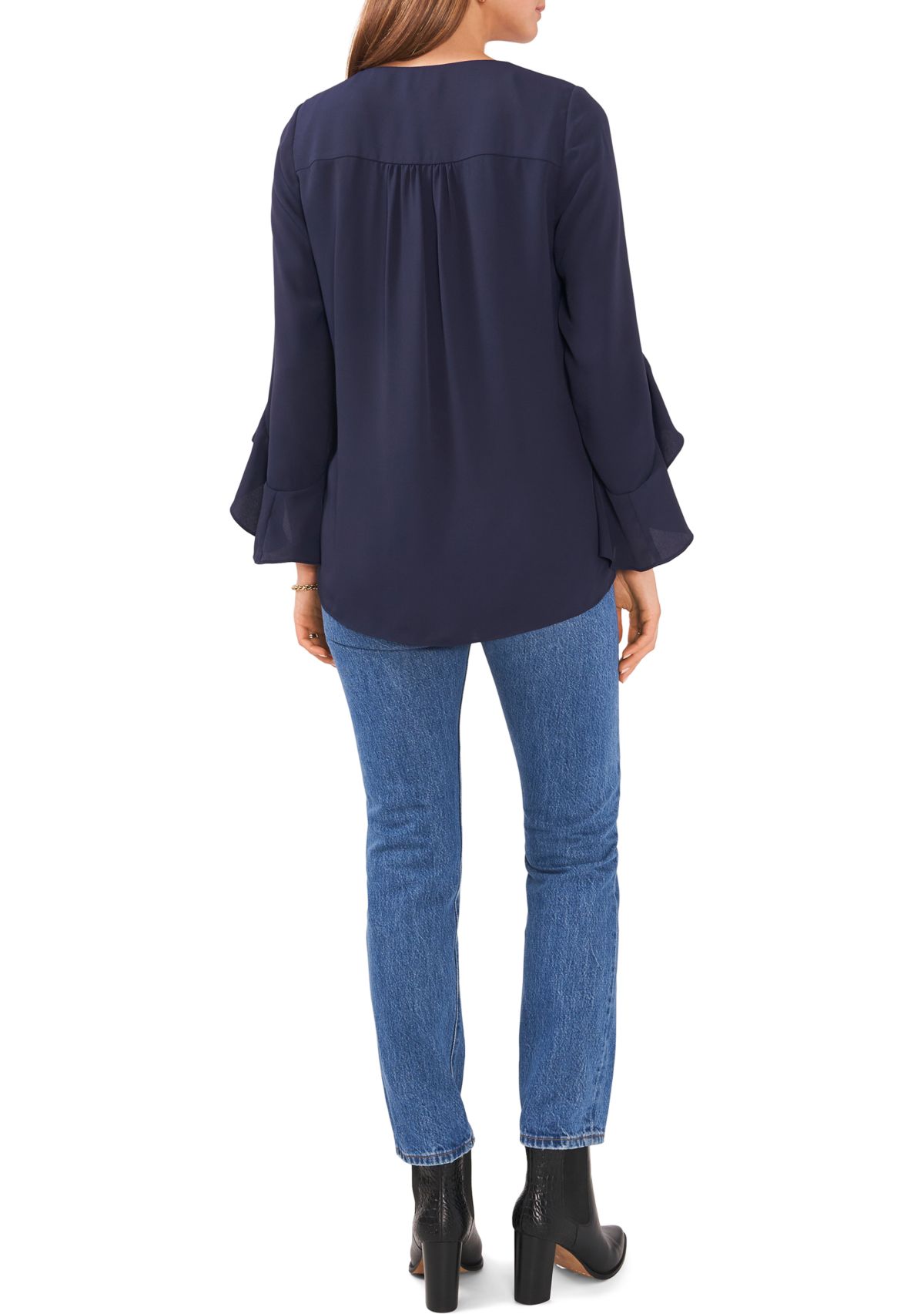  Womens V-Neck Flutter Sleeve Top 