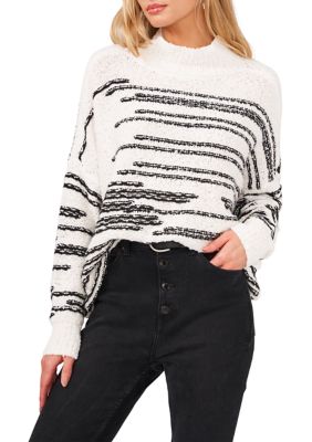 Vince Camuto Seamed High/low Sweater In Black