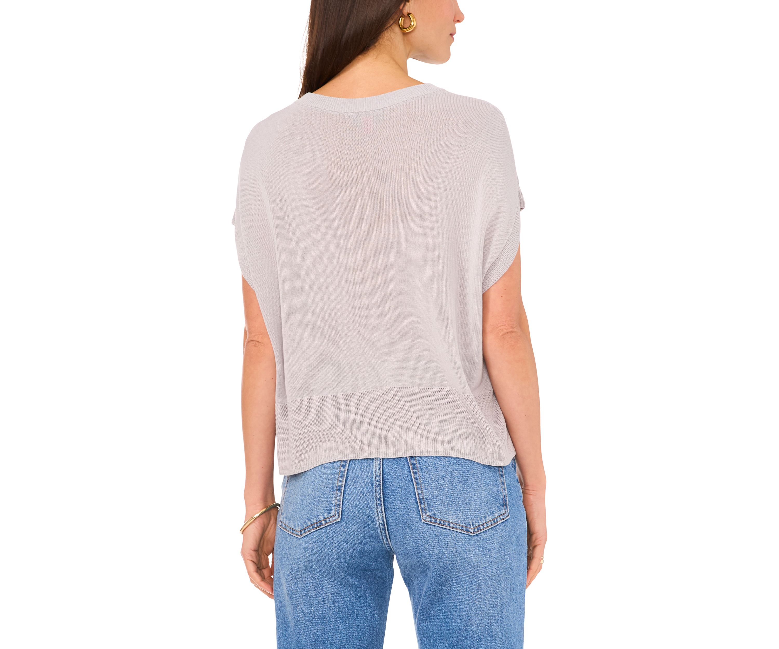 Womens Solid Drop Shoulder Sweater