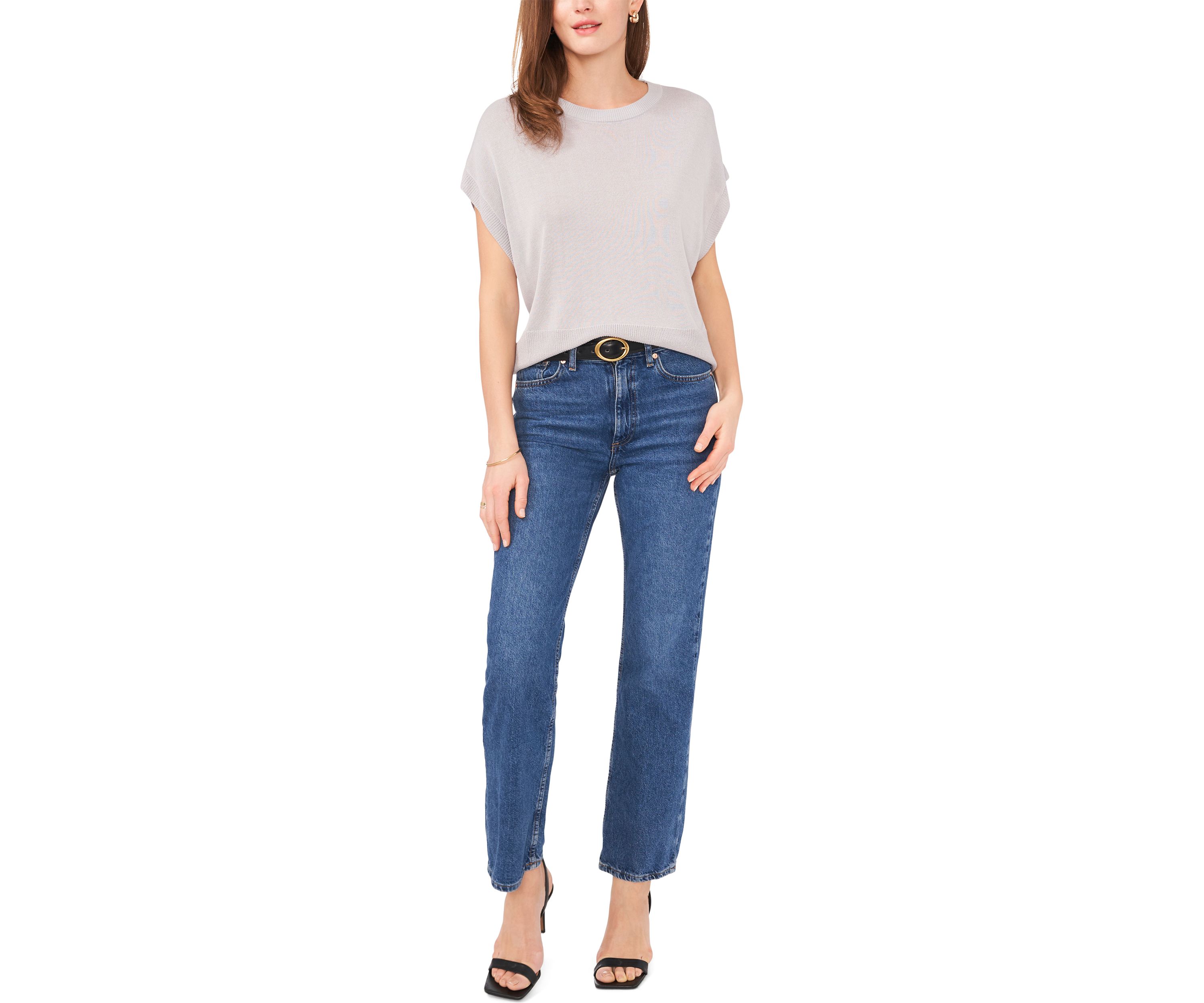 Womens Solid Drop Shoulder Sweater