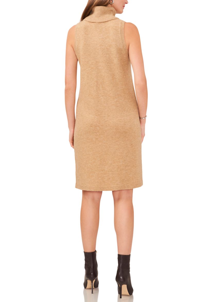 Womens Sleeveless Turtleneck Sweater Dress
