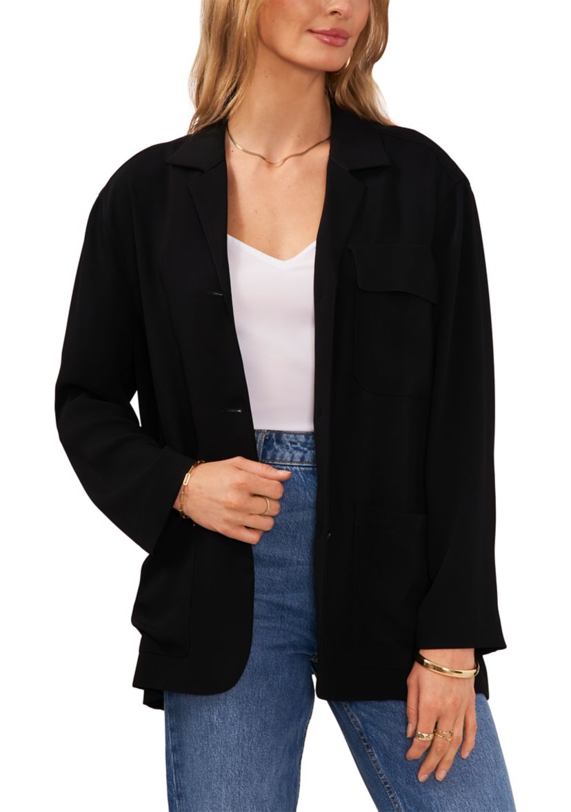Womens Button Front Soft Jacket