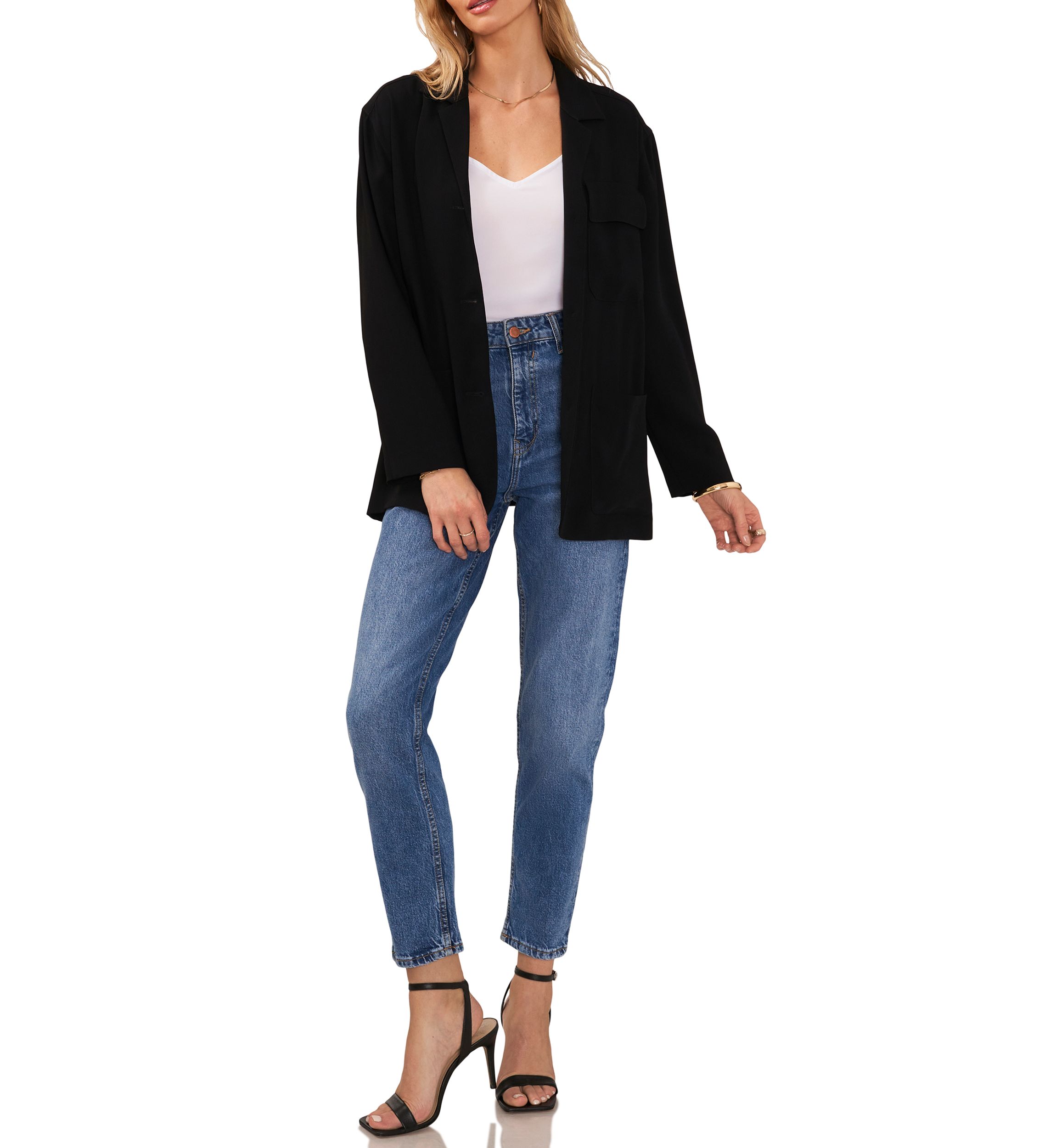 Womens Button Front Soft Jacket