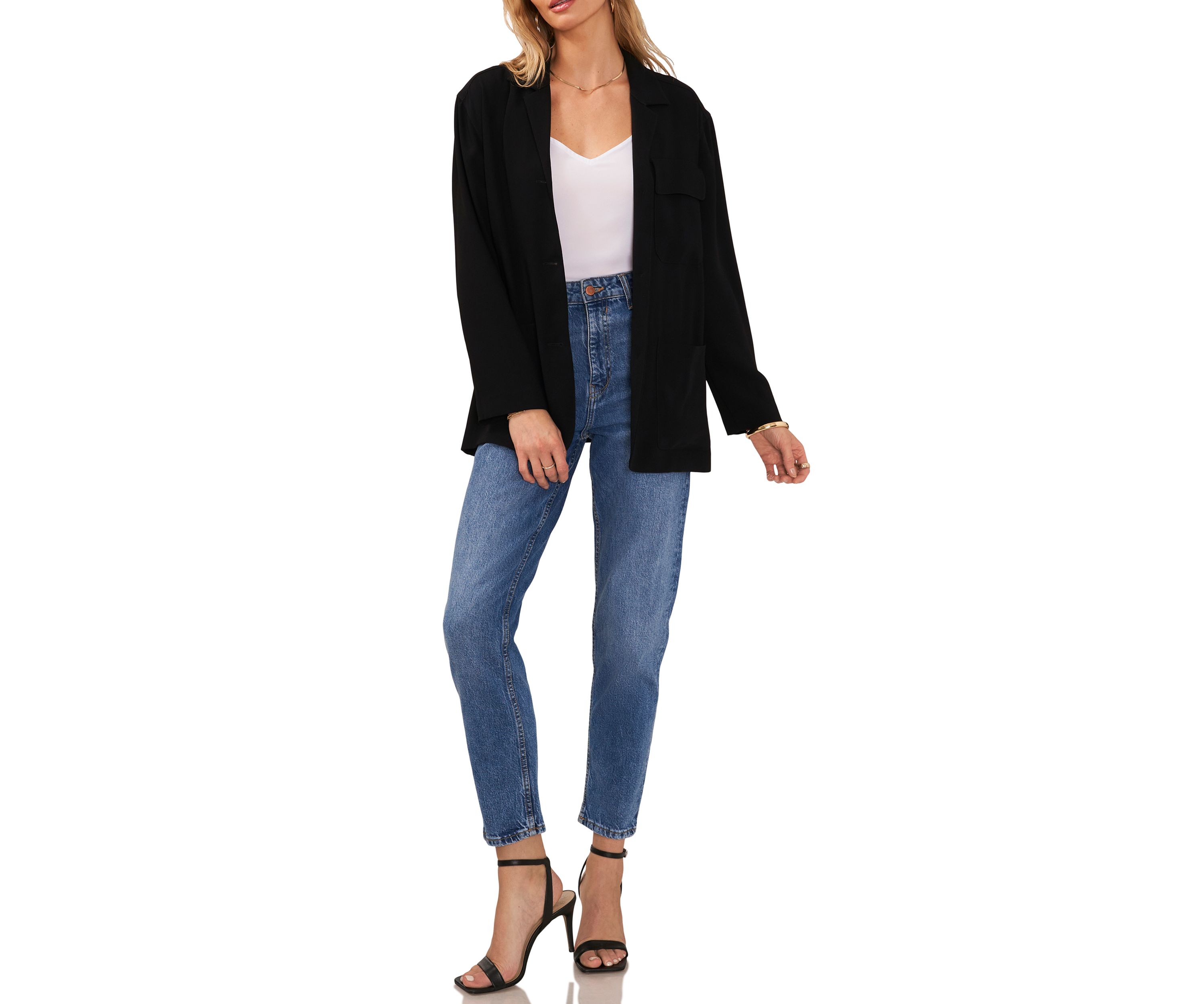 Womens Button Front Soft Jacket
