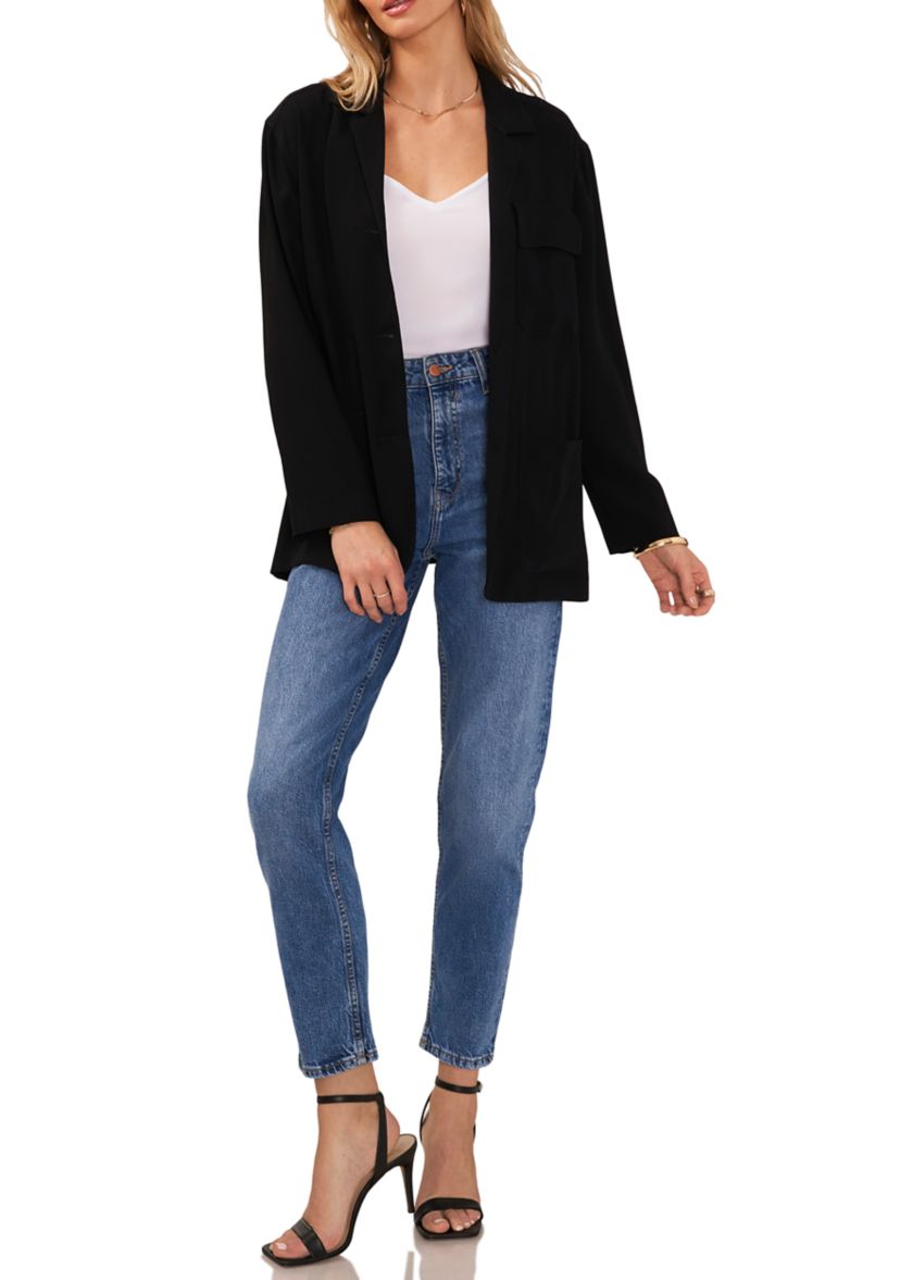 Womens Button Front Soft Jacket