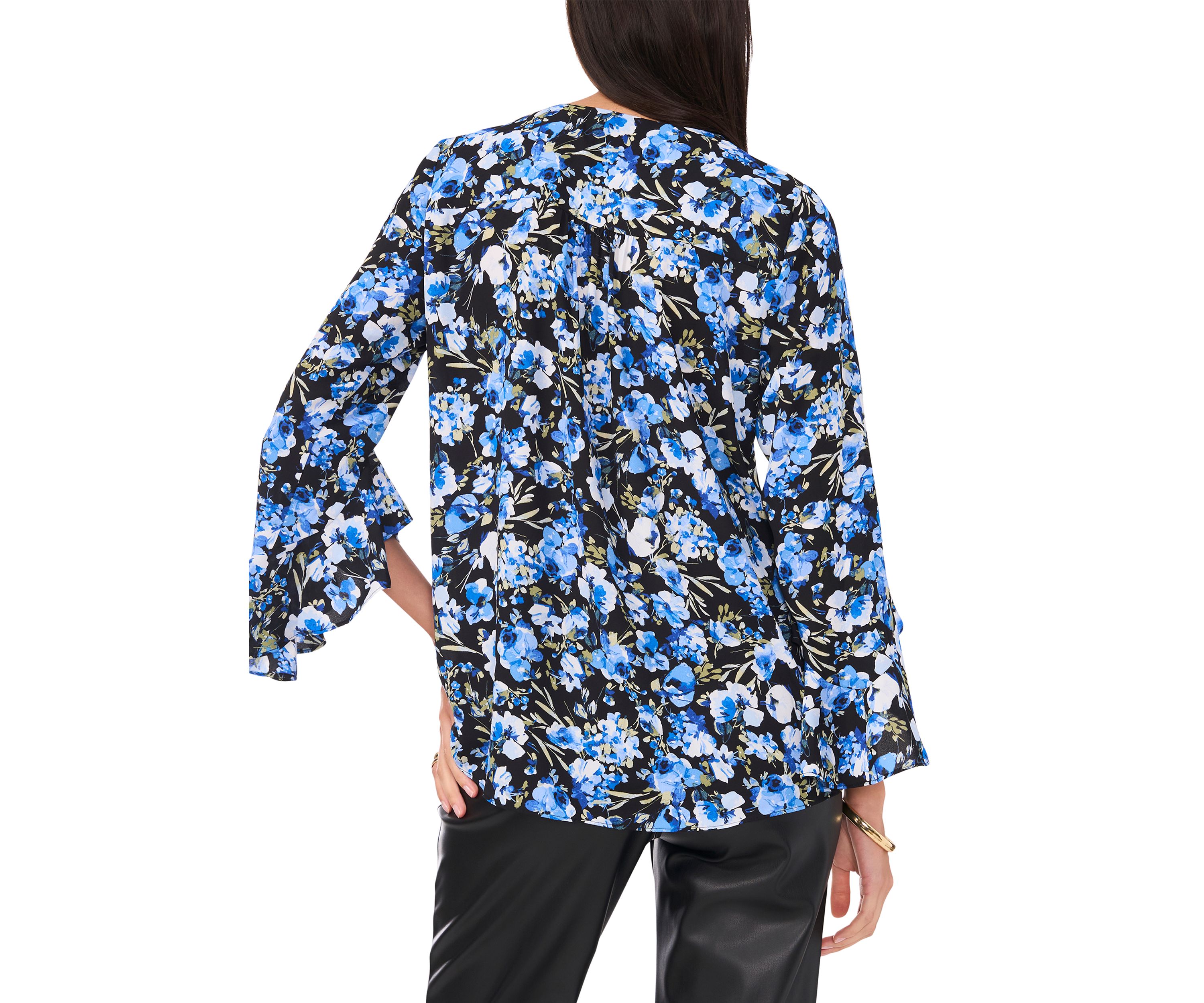 Womens Long Sleeve Cross Front Blouse