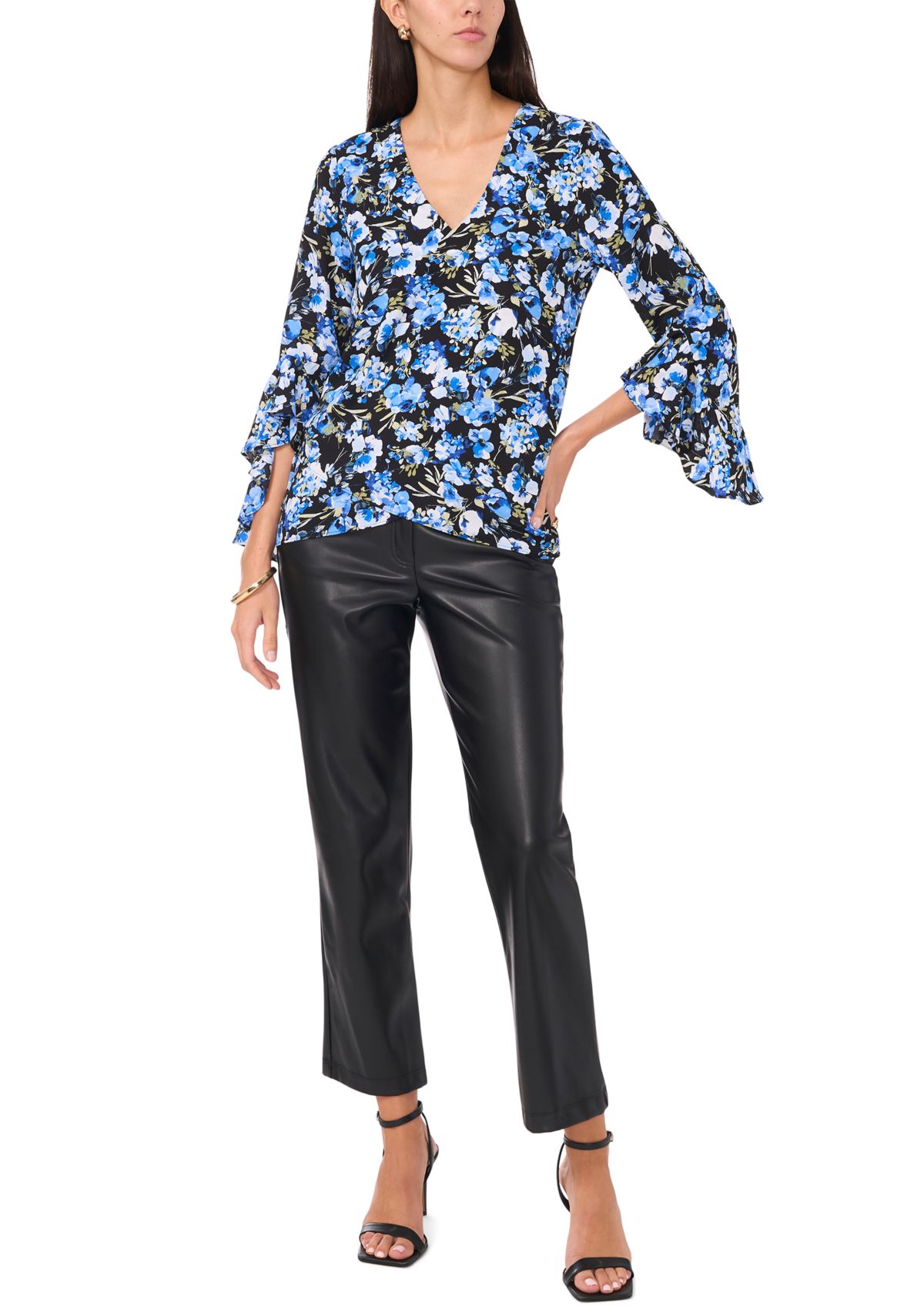 Womens Long Sleeve Cross Front Blouse