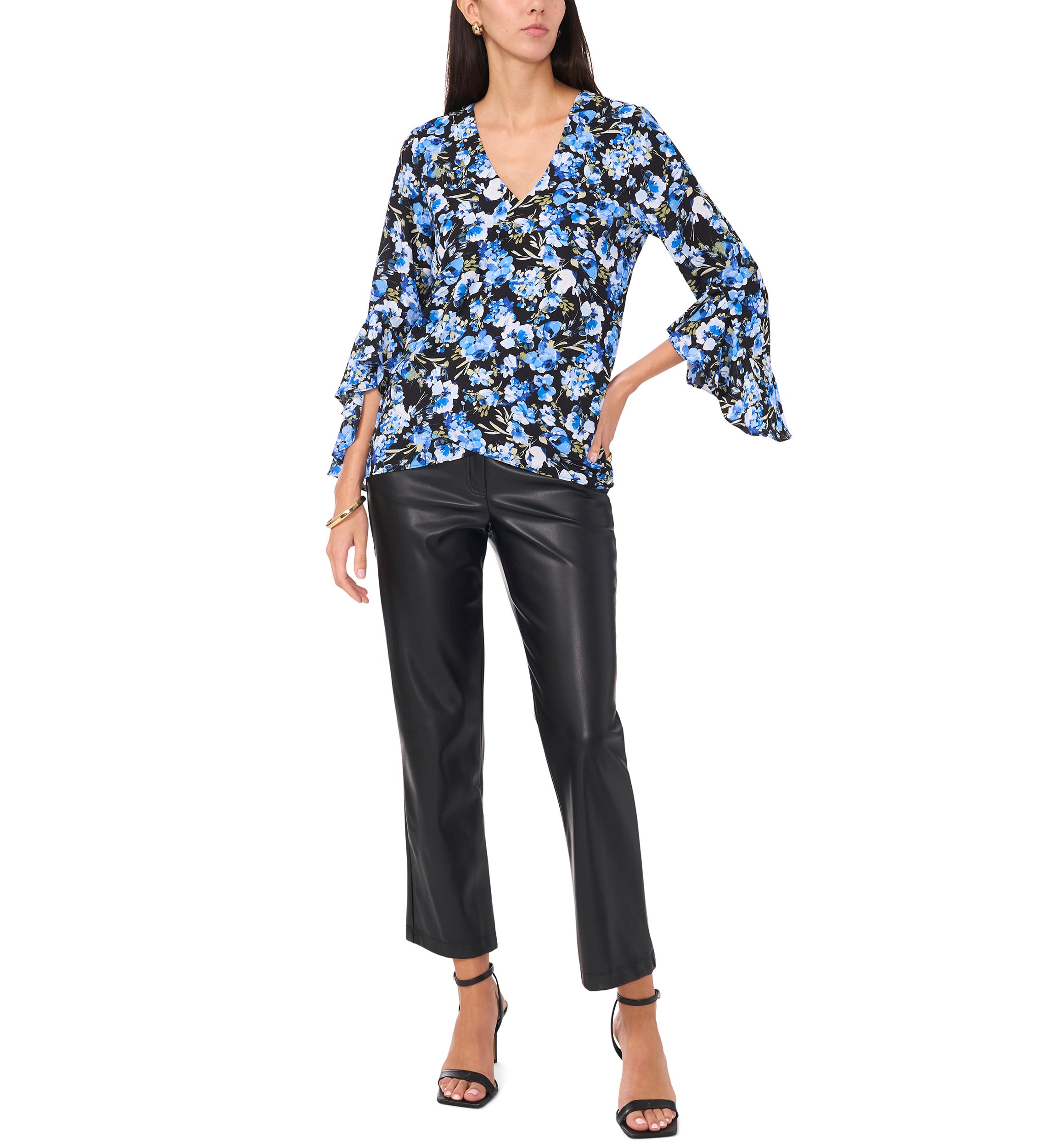 Womens Long Sleeve Cross Front Blouse