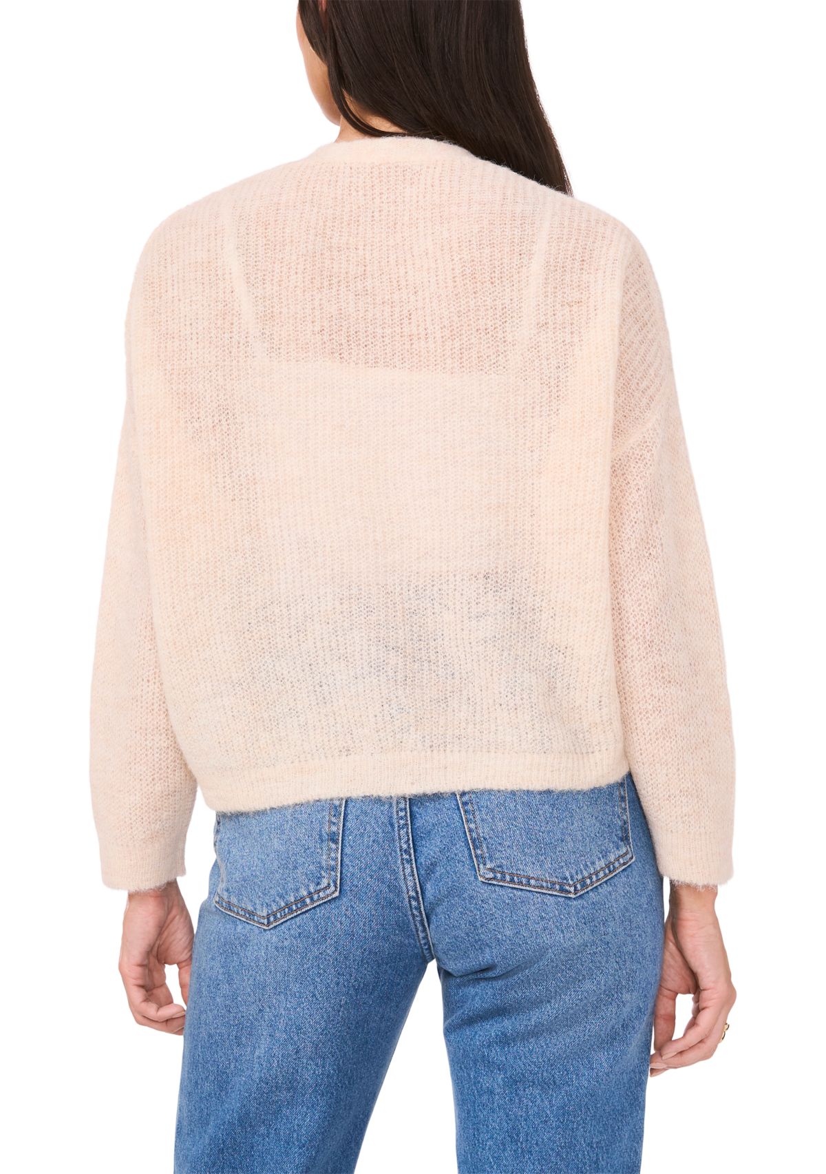 Womens Long Sleeve Jewel Button Cardigan