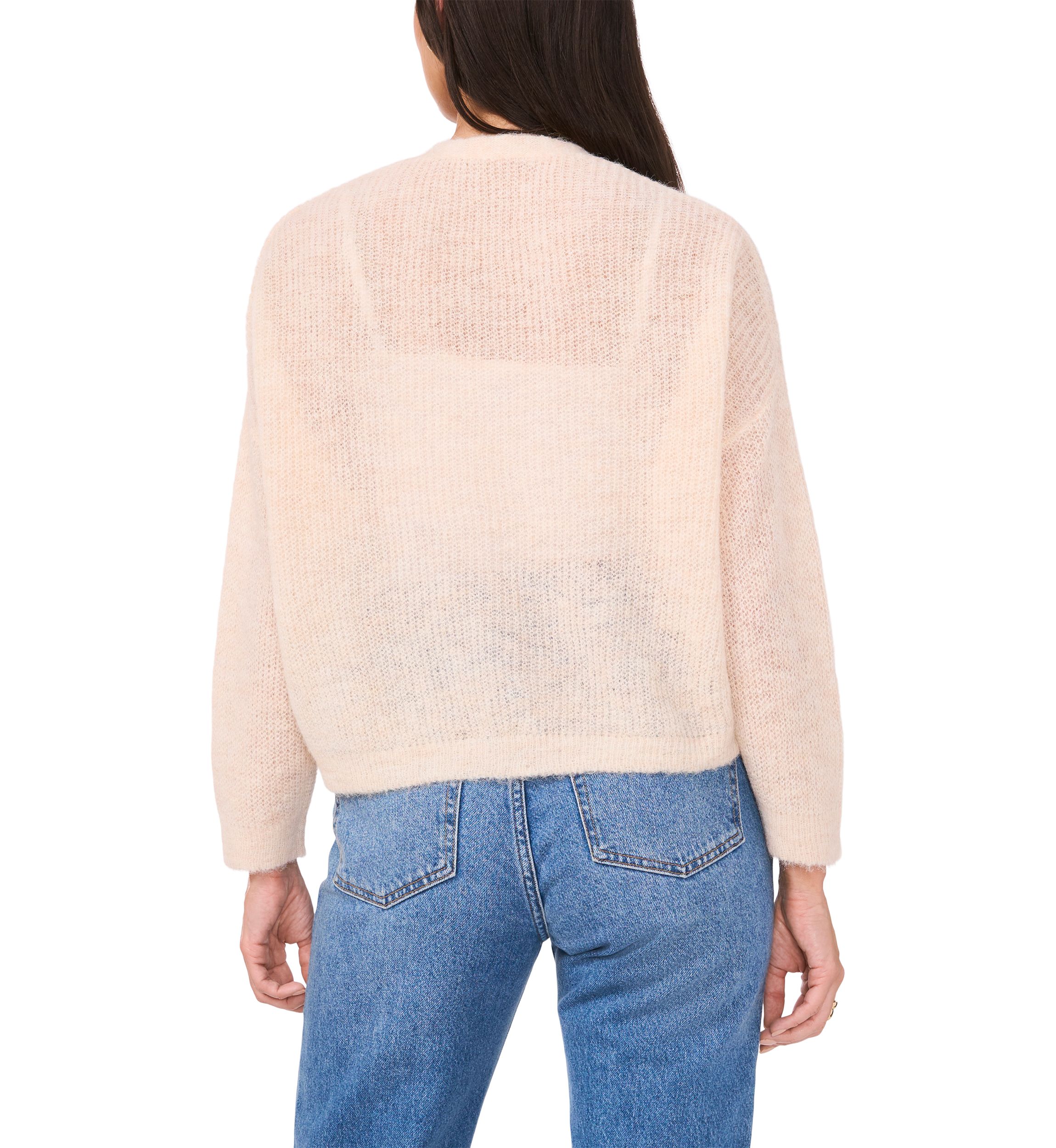 Womens Long Sleeve Jewel Button Cardigan