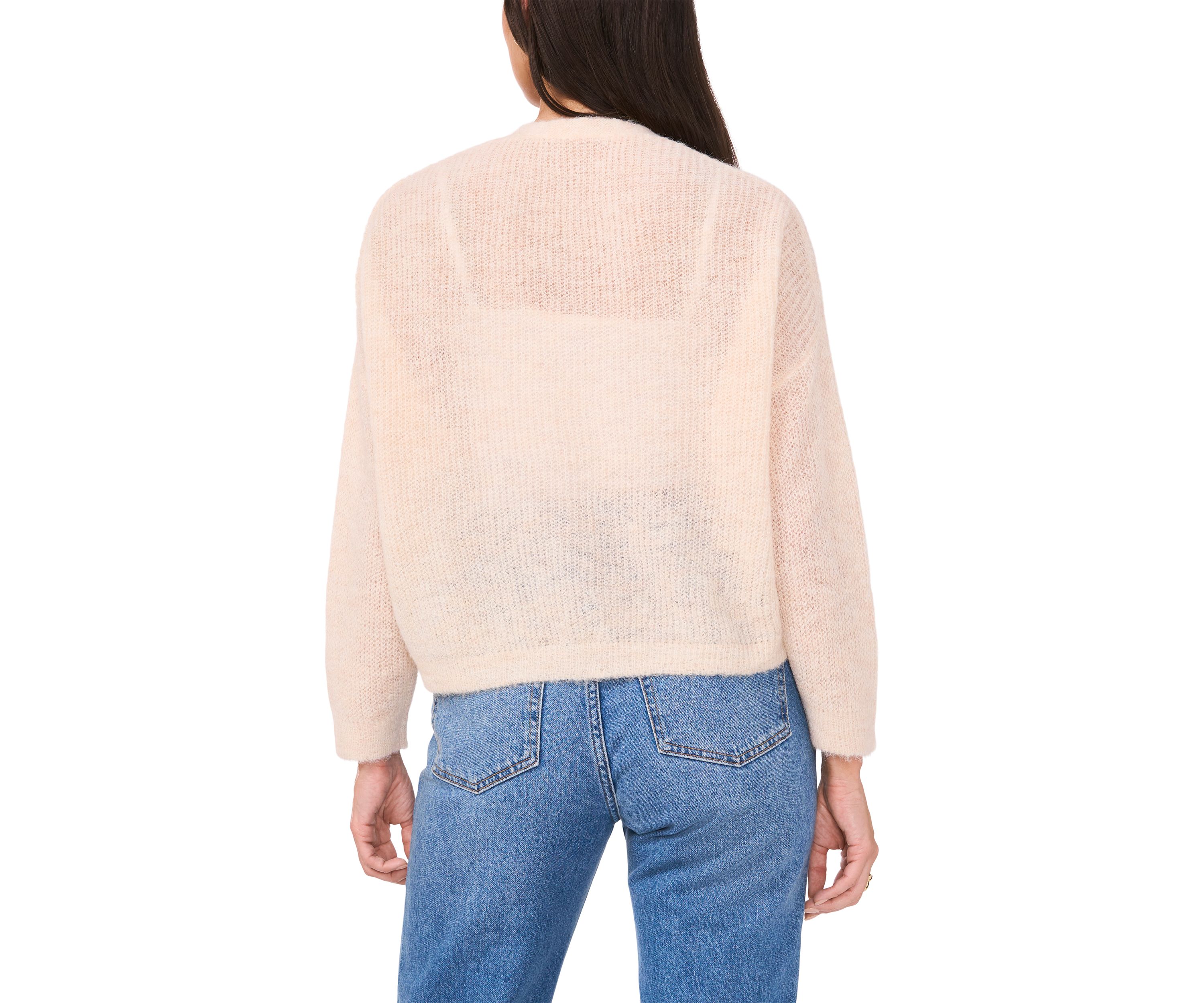 Womens Long Sleeve Jewel Button Cardigan