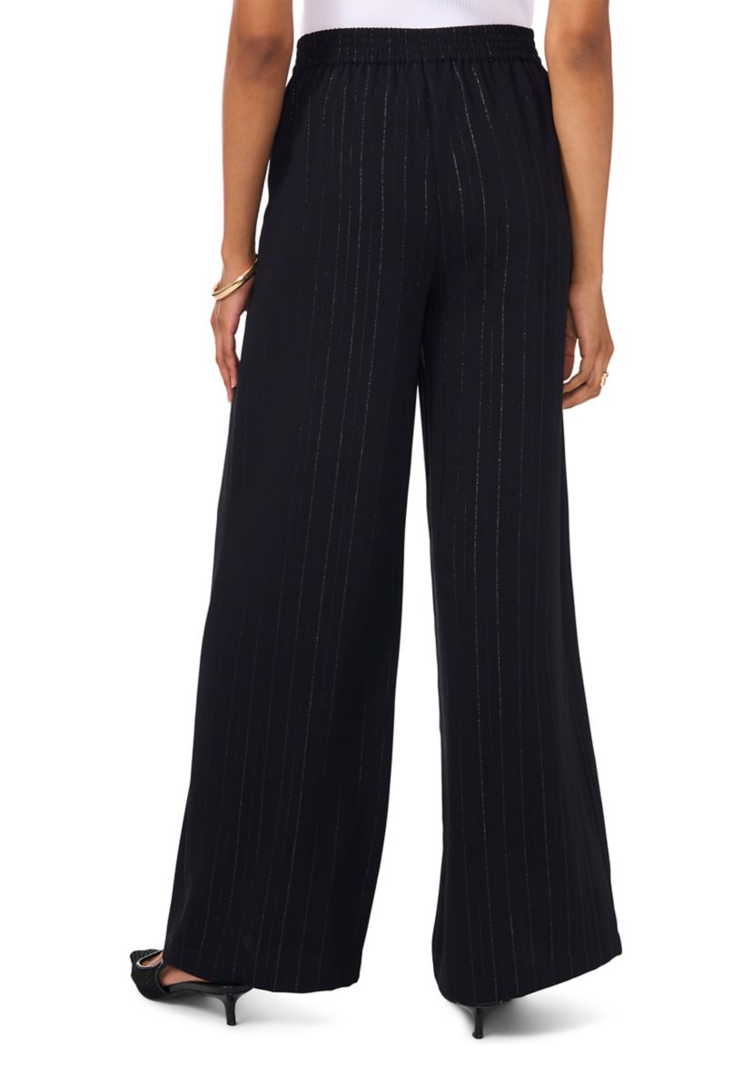 Womens Glitter Stripe Wide Leg Pants