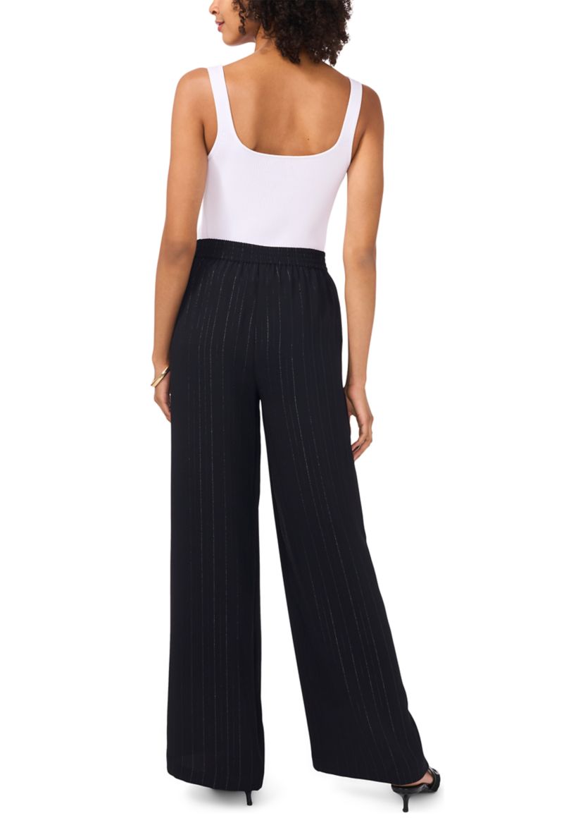 Womens Glitter Stripe Wide Leg Pants