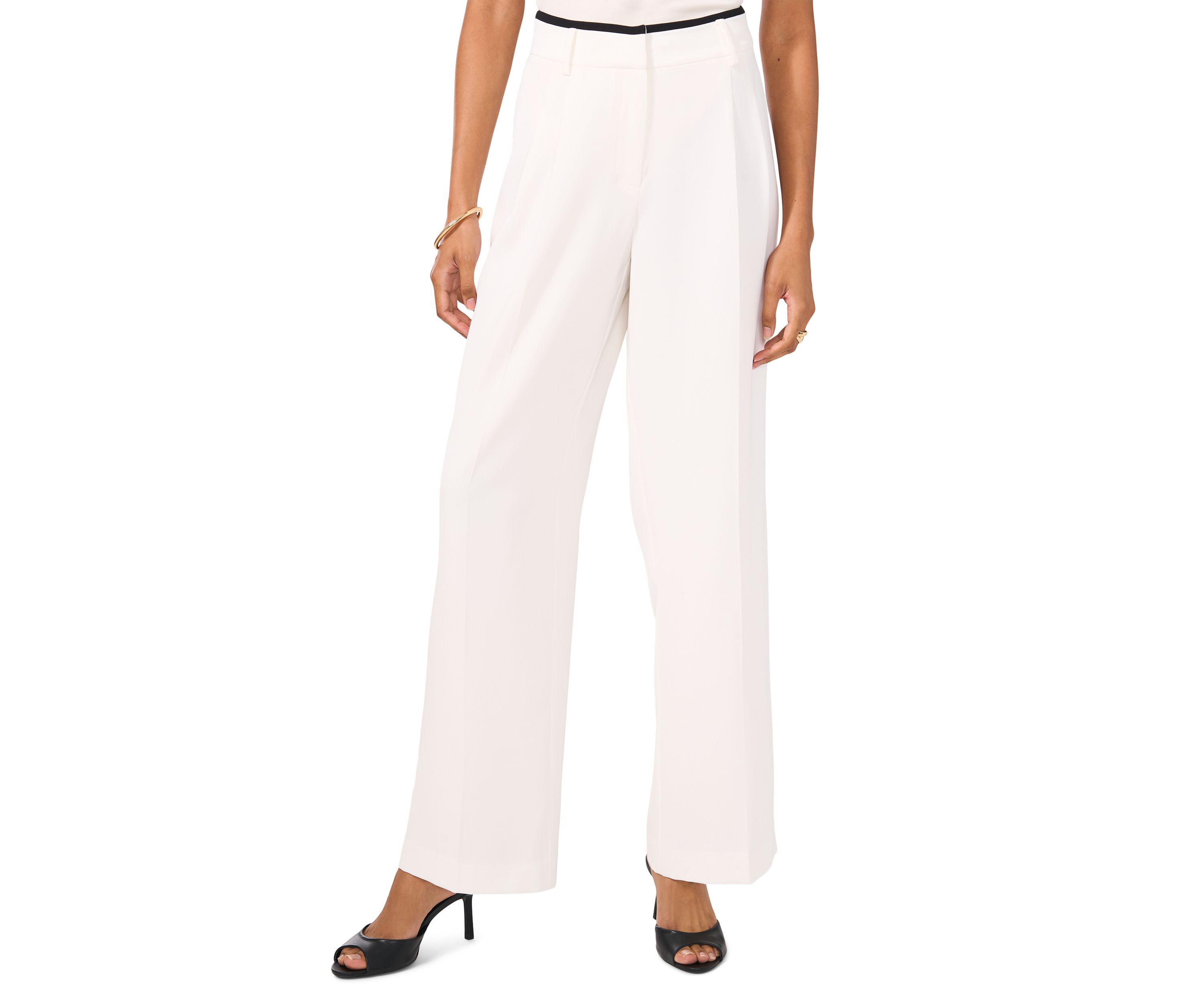 Womens Wide Leg Side Stripe Trouser Pants