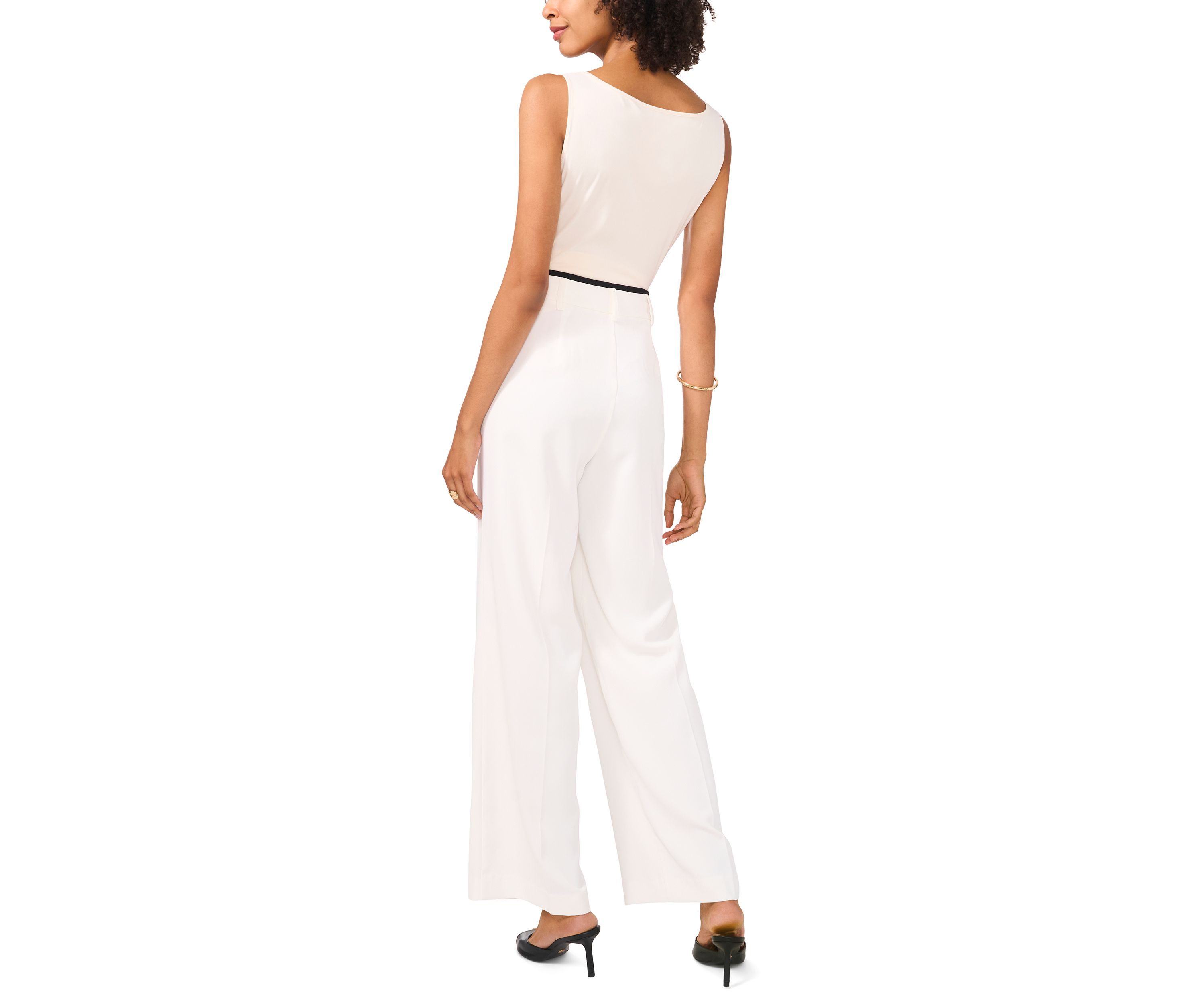 Womens Wide Leg Side Stripe Trouser Pants