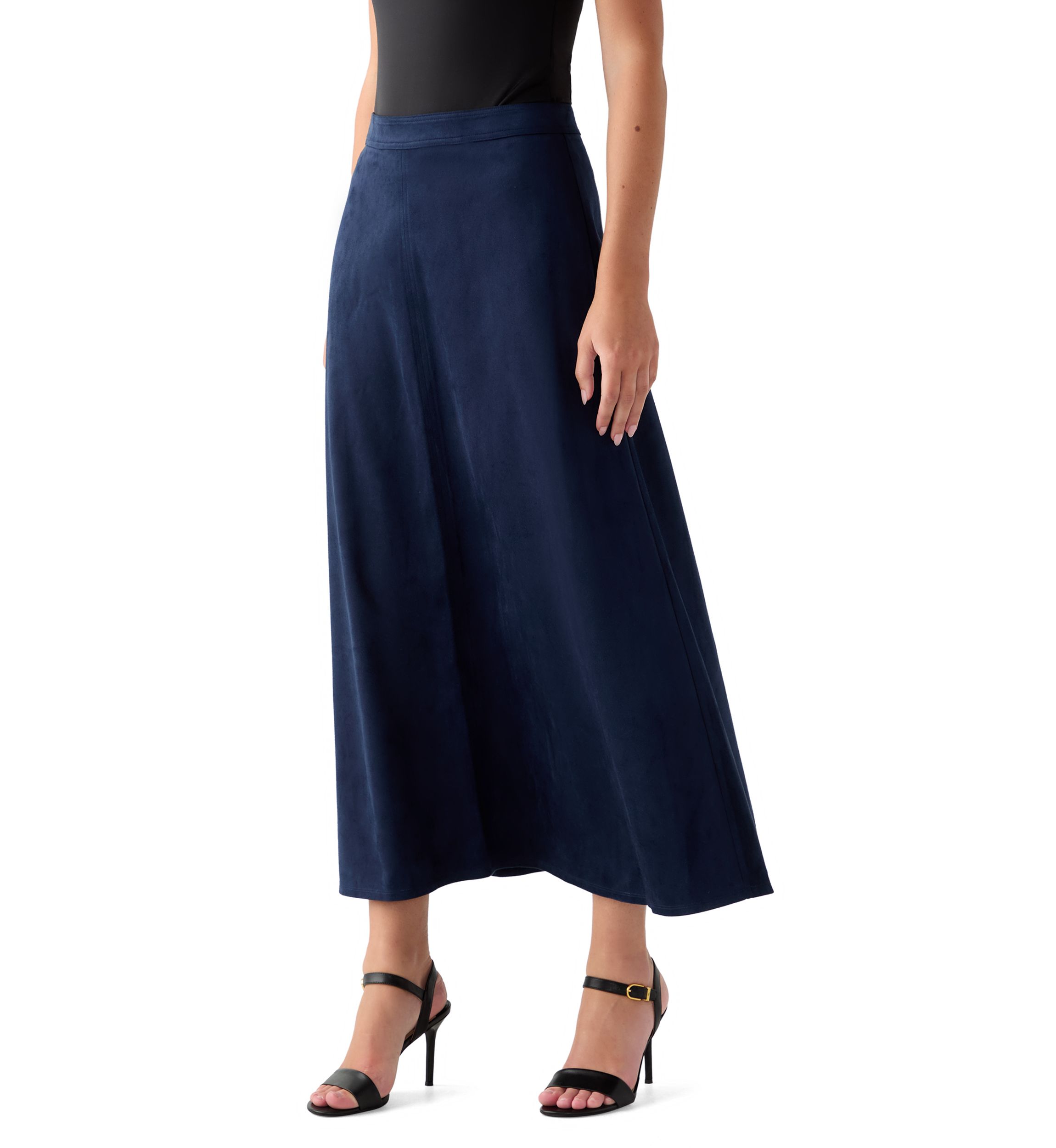 Womens A-Line Vegan Suede Skirt