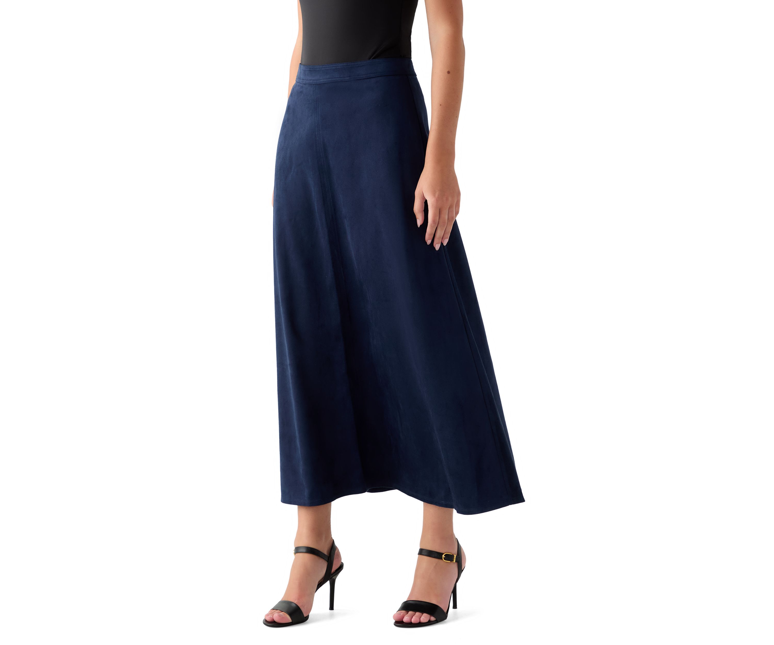 Womens A-Line Vegan Suede Skirt