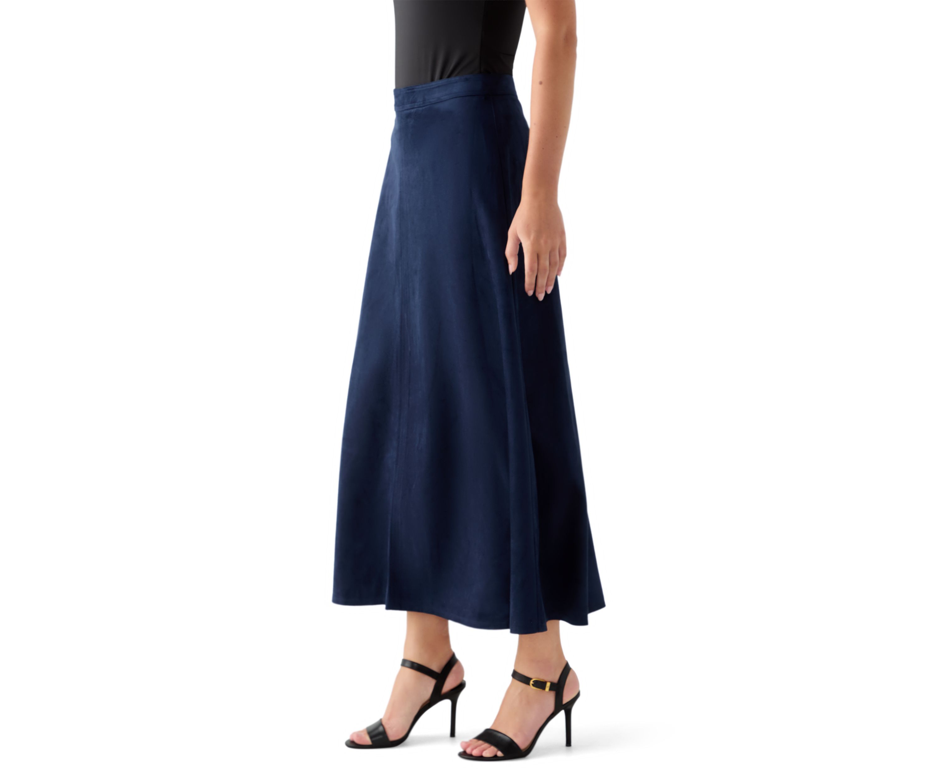 Womens A-Line Vegan Suede Skirt