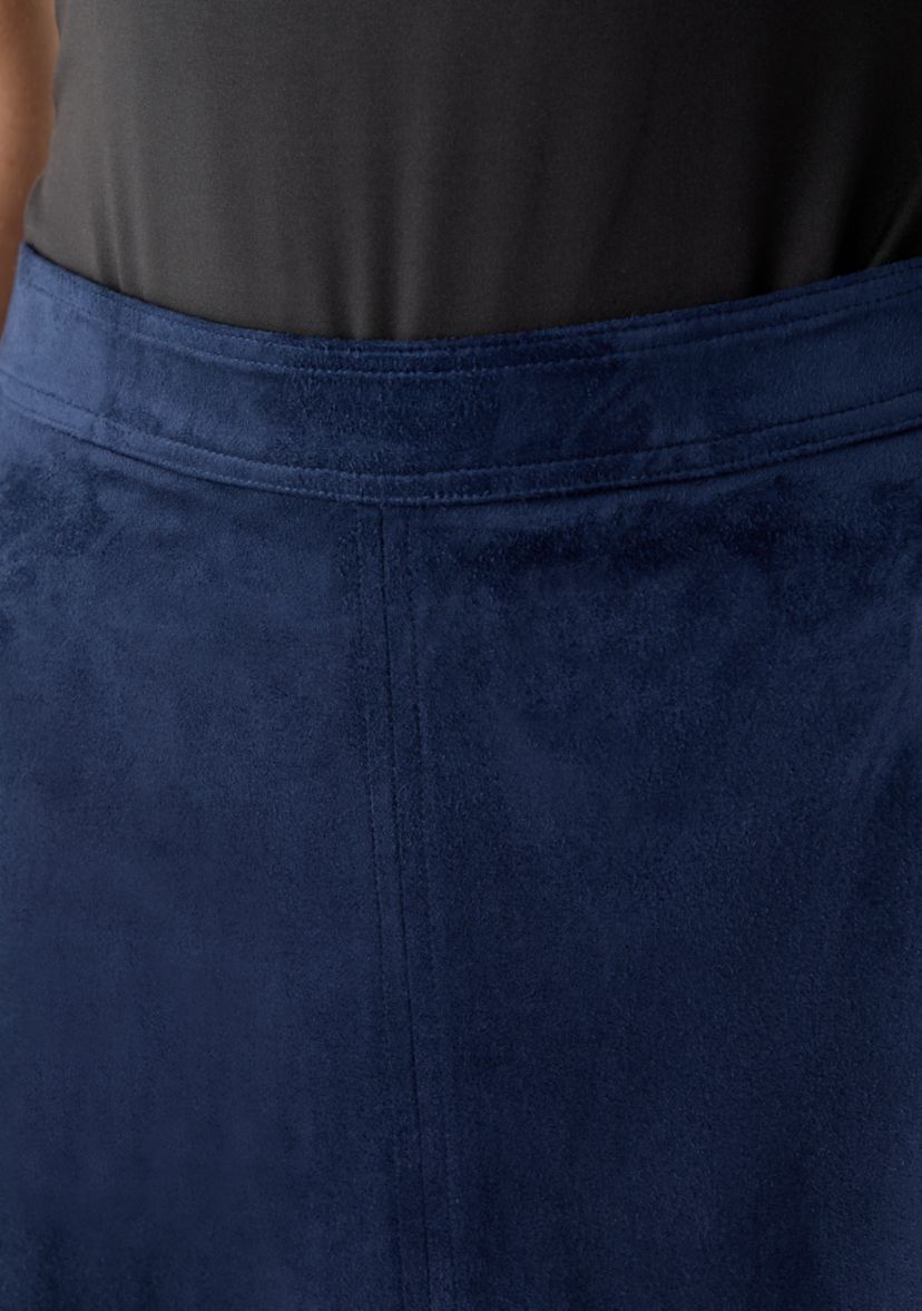 Womens A-Line Vegan Suede Skirt