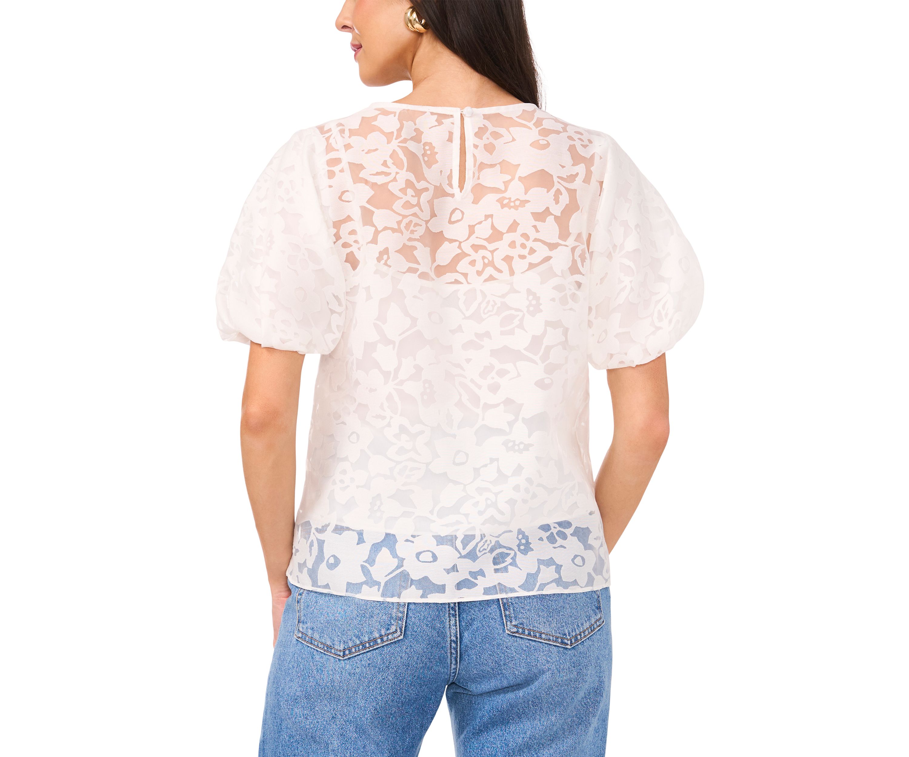 Womens Short Sleeve Lace Blouse