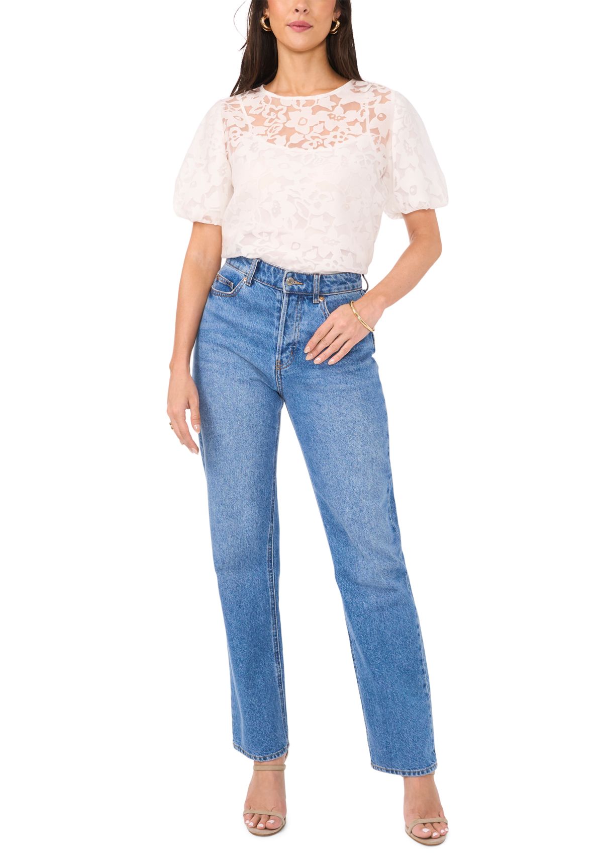 Womens Short Sleeve Lace Blouse