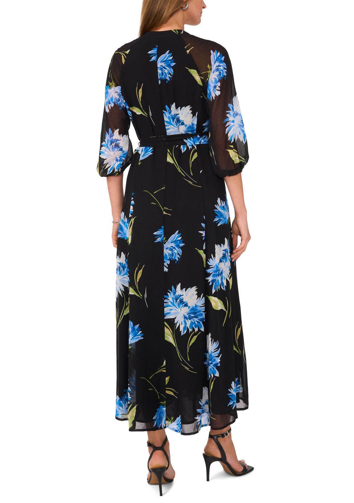 Womens Floral Printed Midi Dress