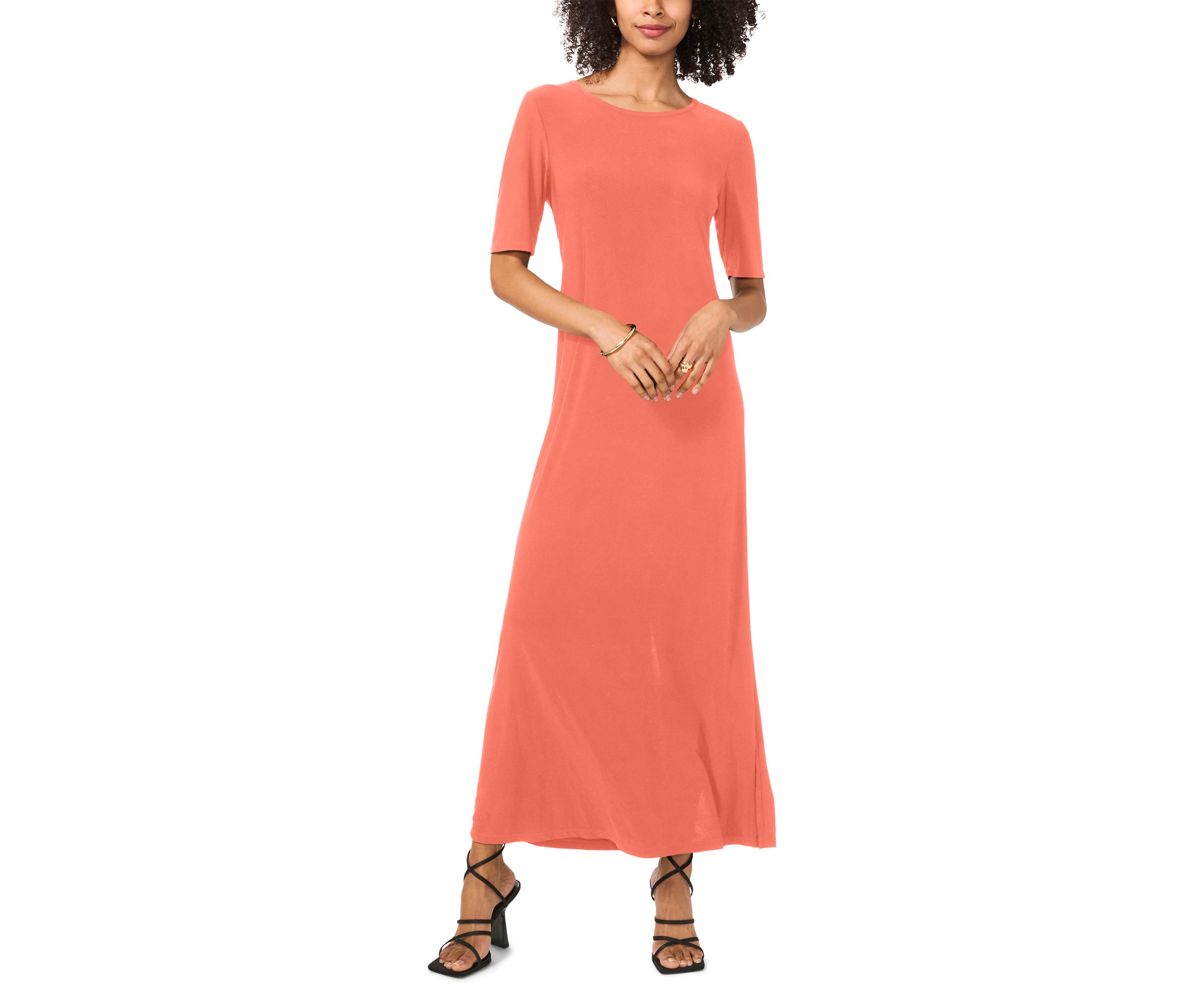 Womens Solid Midi Dress