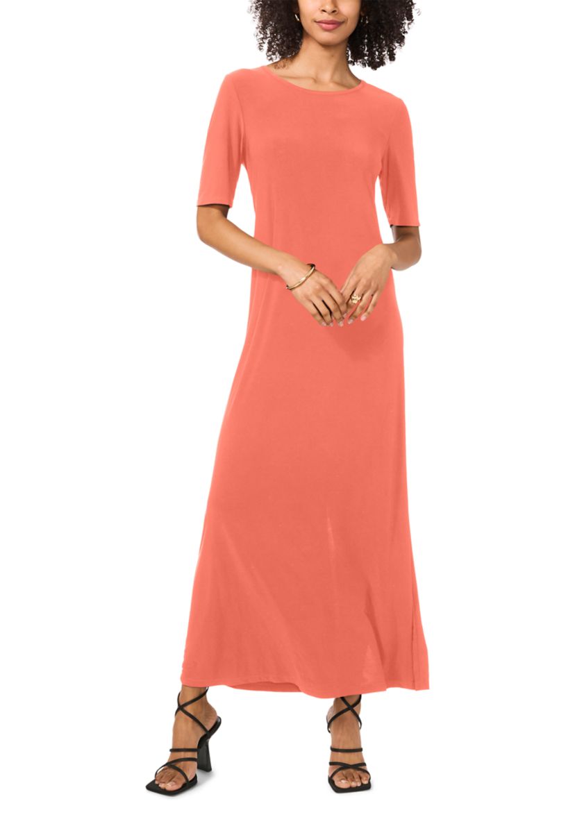 Womens Solid Midi Dress