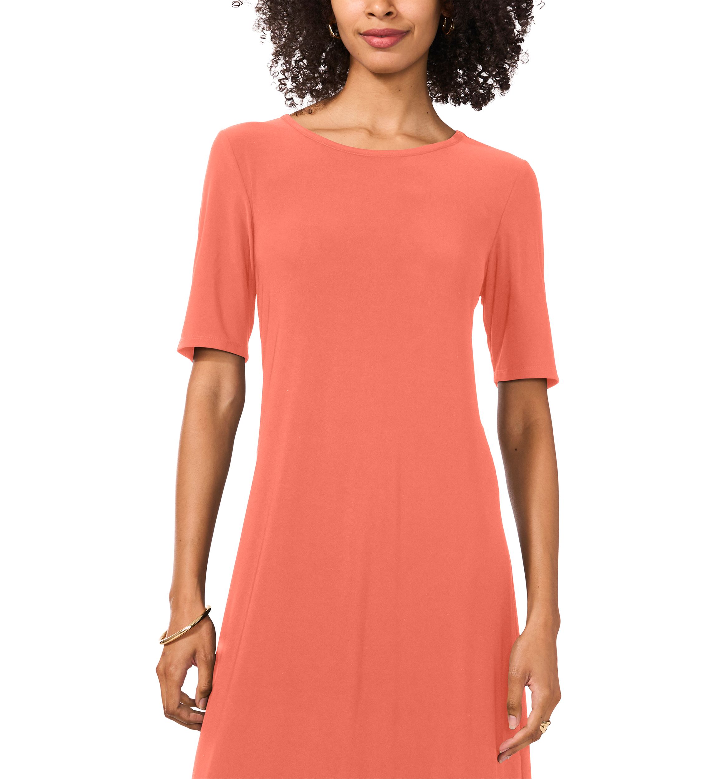Womens Solid Midi Dress