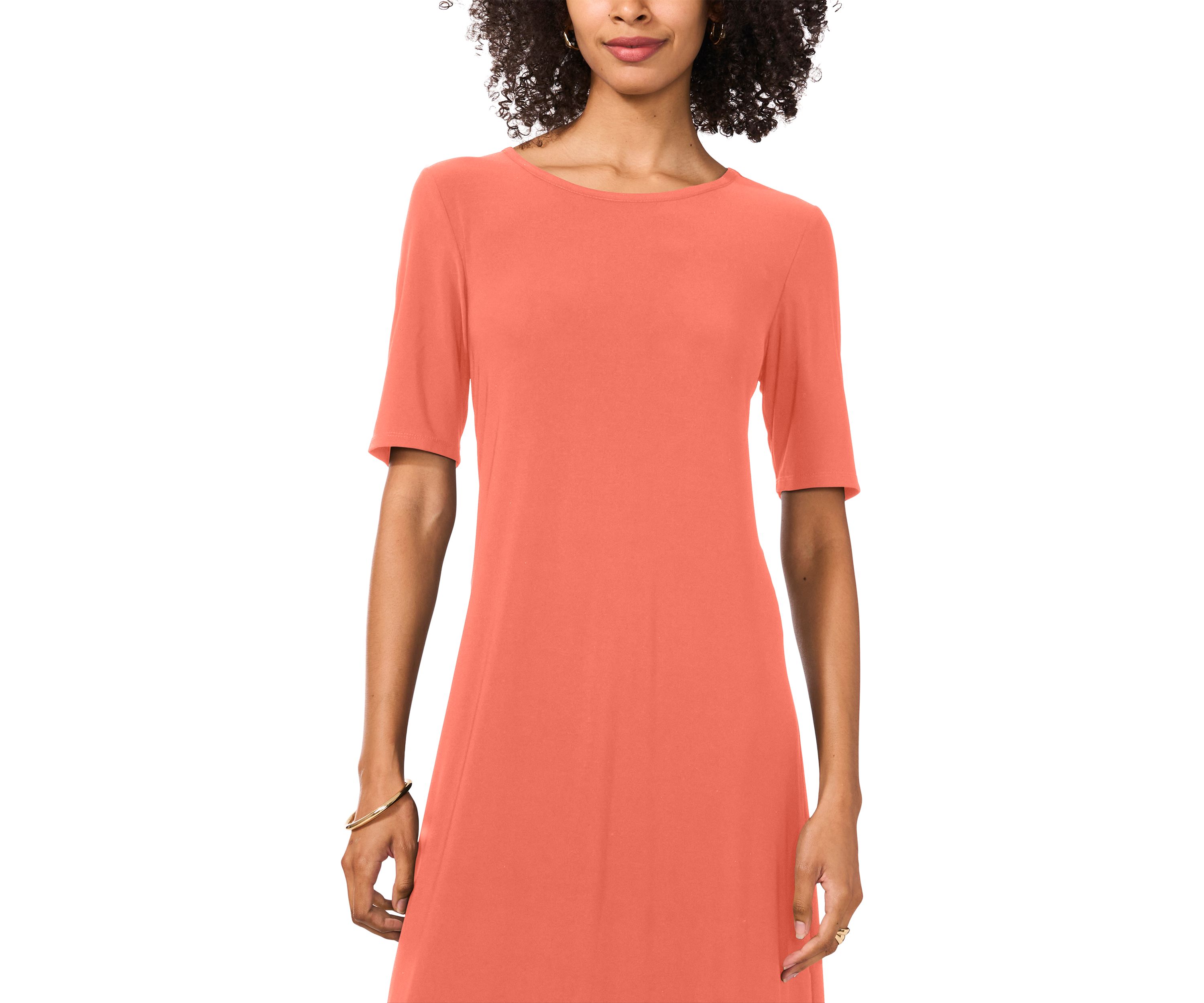 Womens Solid Midi Dress