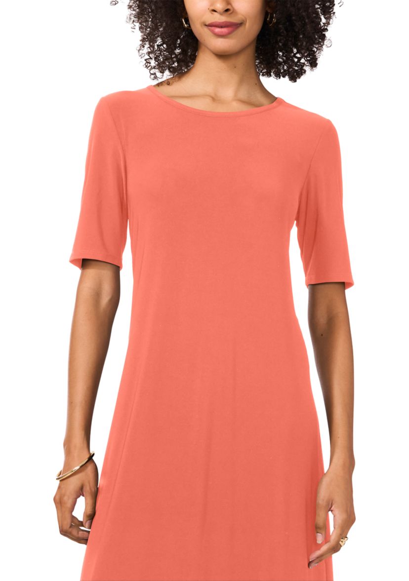 Womens Solid Midi Dress