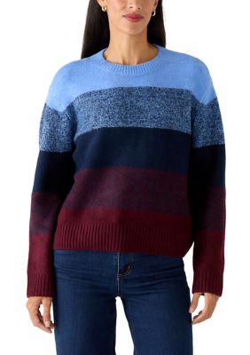 Vince Camuto Women's Ombré Crew Neck Sweater, Blue, Large