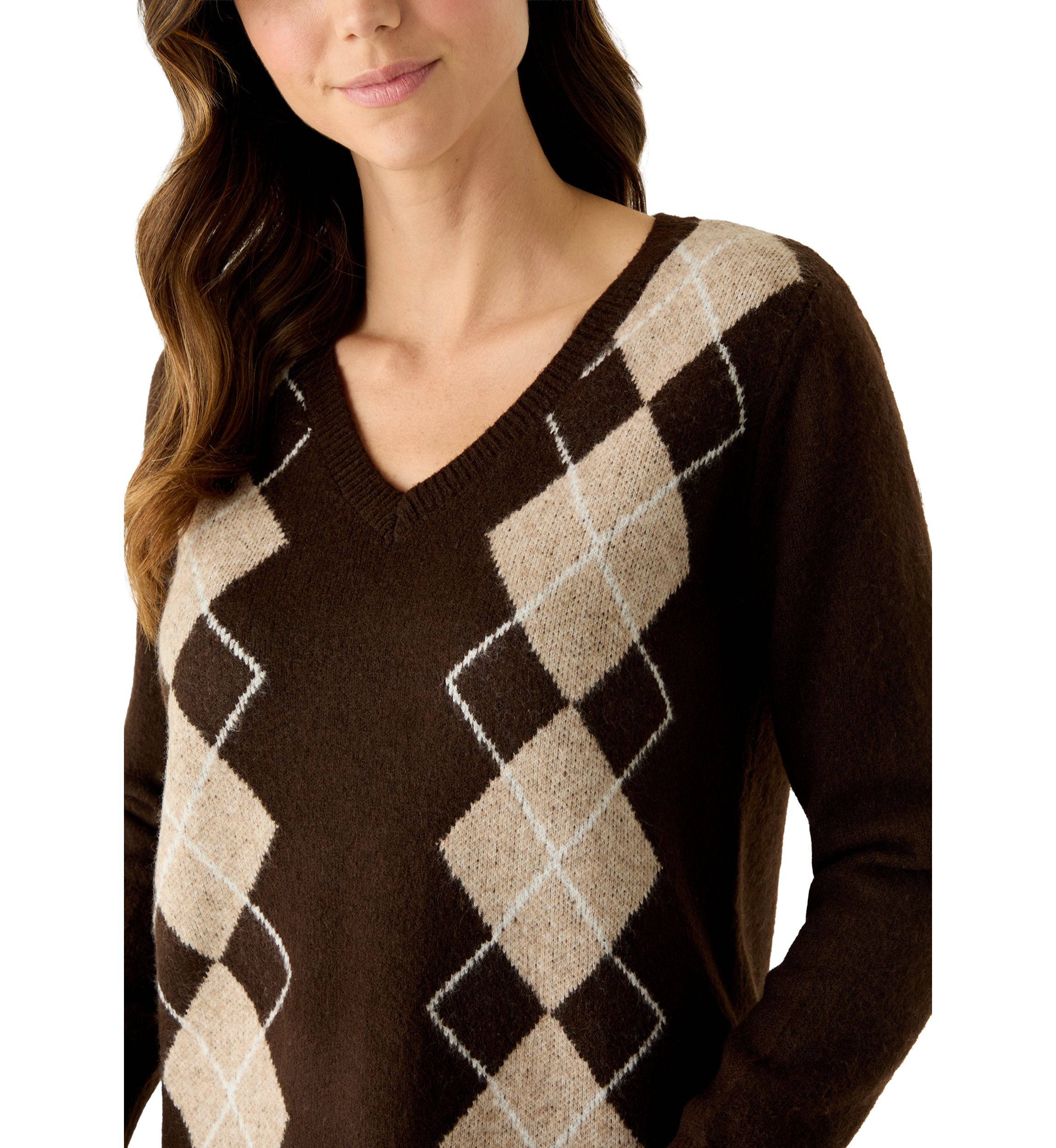 Vince Camuto Women's V-Neck Argyle Sweater Dress | Belk