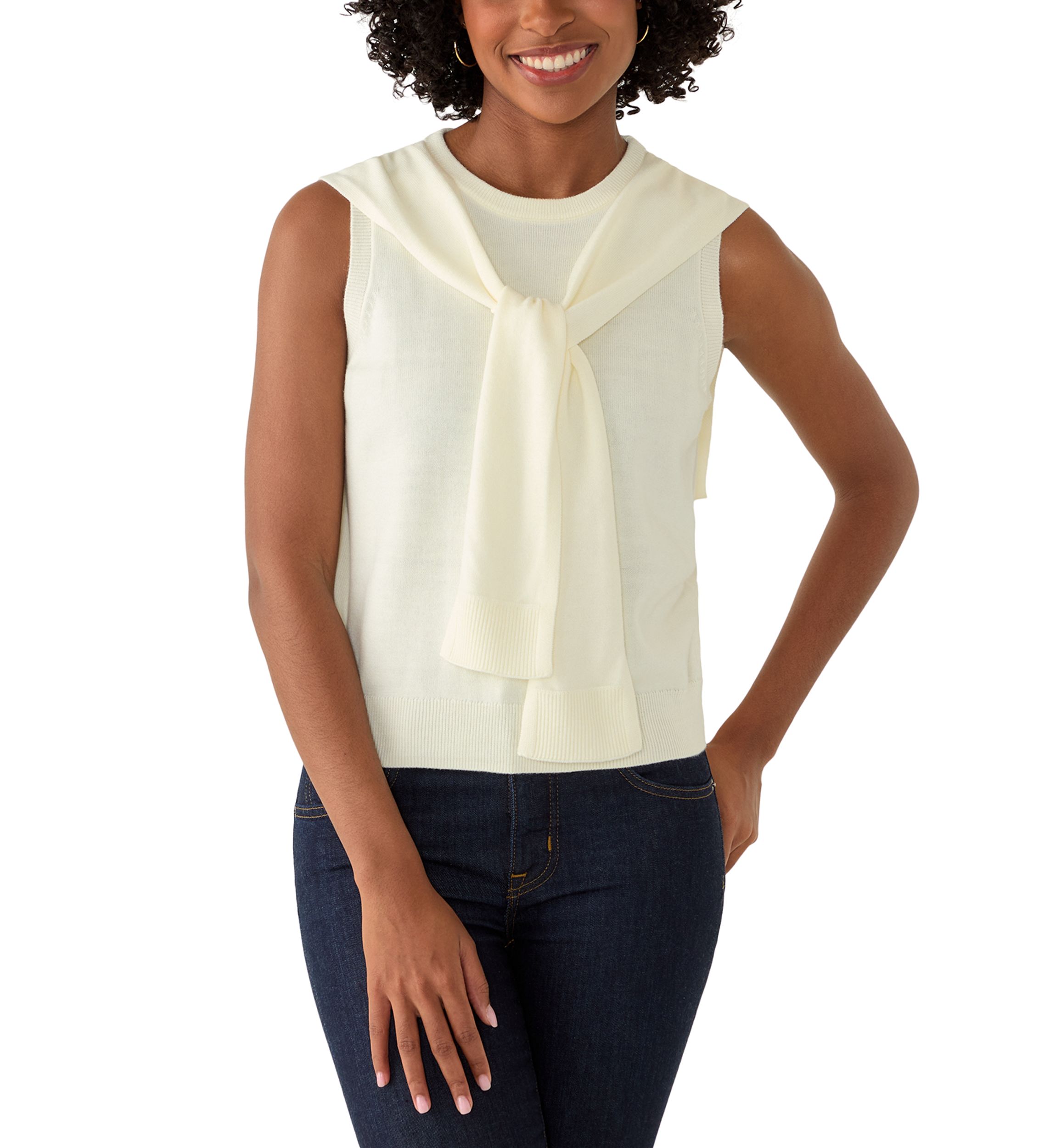 Vince Camuto Women's Sleeveless Cardigan Twofer Top | Belk