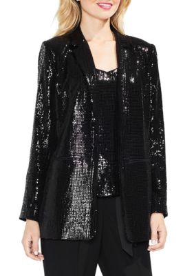 Vince Camuto Allover Sequin Open Front Blazer