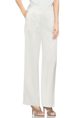 Vince Camuto Soft Satin Front Pleat Wide Leg Pants | belk