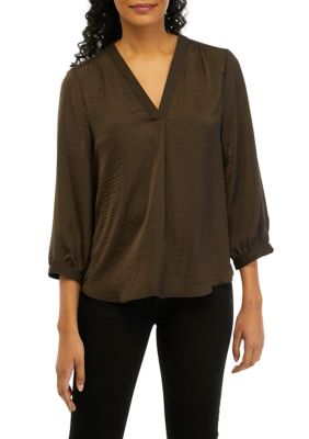 Lucky Brand Ladies' V-Neck Tunic Long Sleeves Pullover Light Sweater Wine S