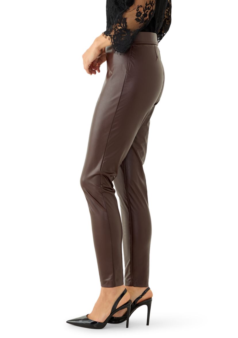 Womens Vegan Leather Kick Flare Pants