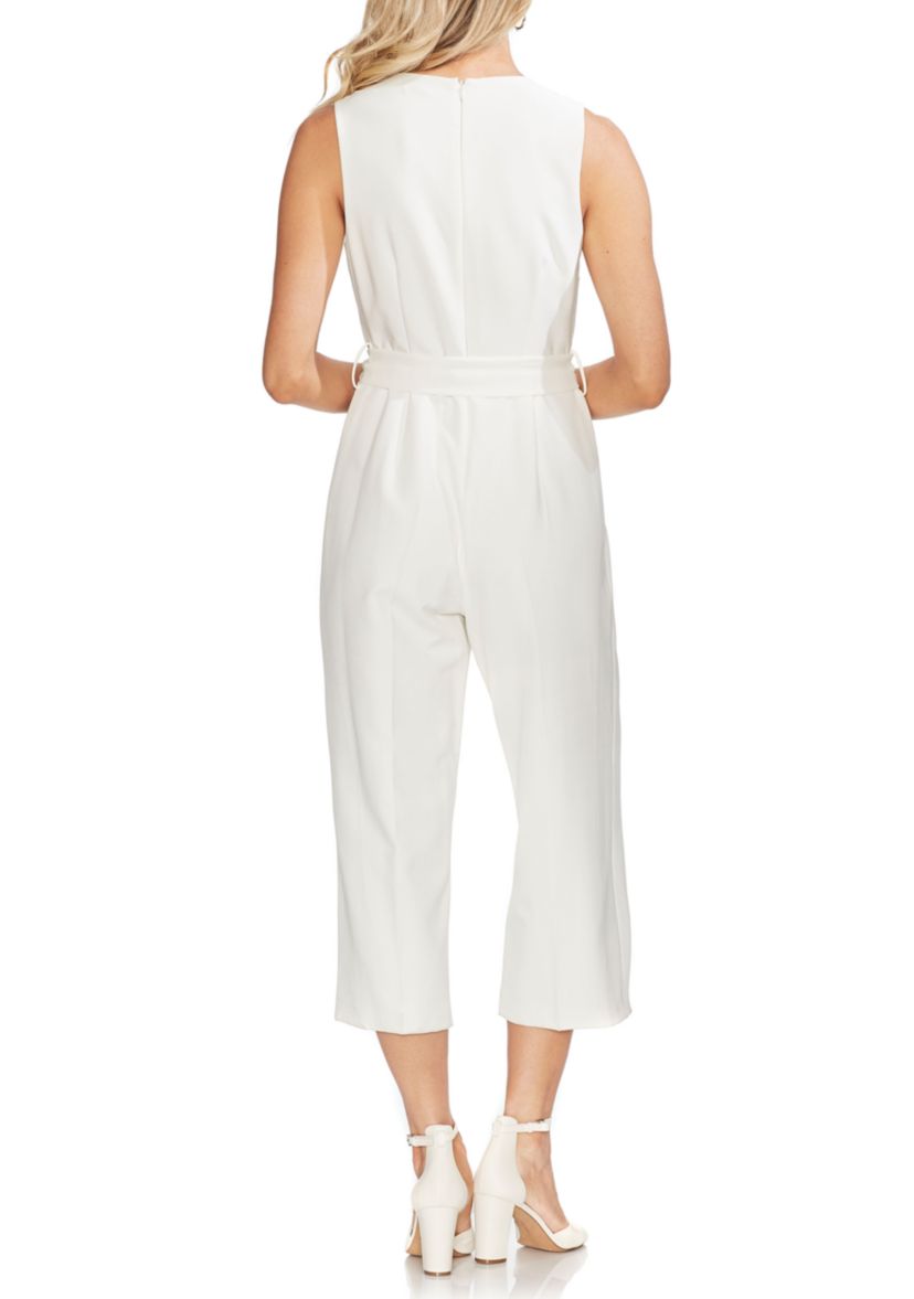 Womens Tie Front V-Neck Jumpsuit