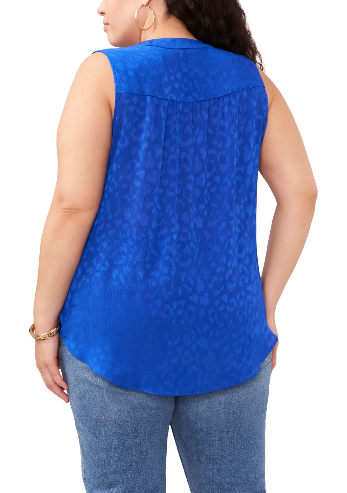 Plus Size V-Neck Sleeveless Blouse