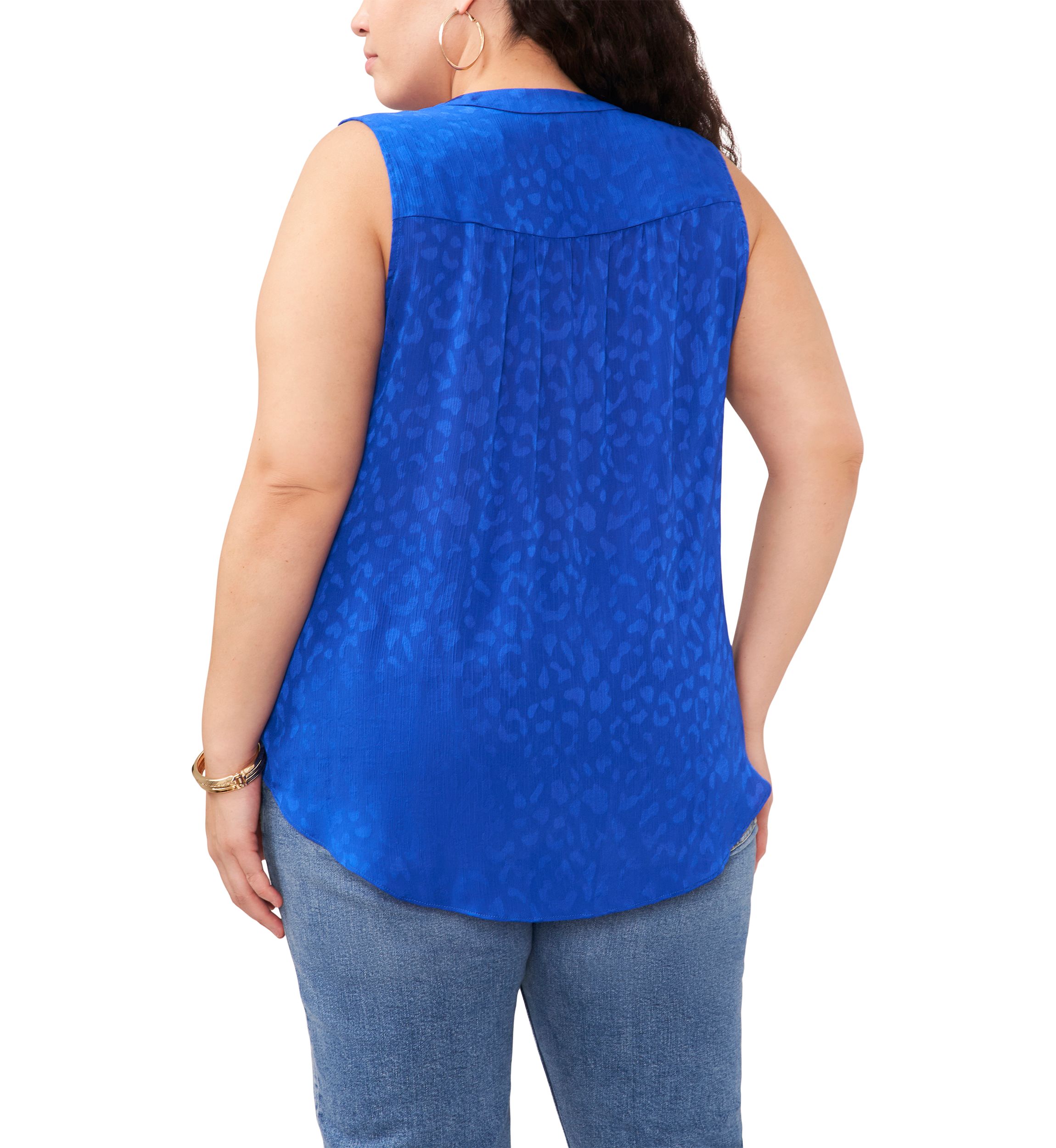 Plus Size V-Neck Sleeveless Blouse