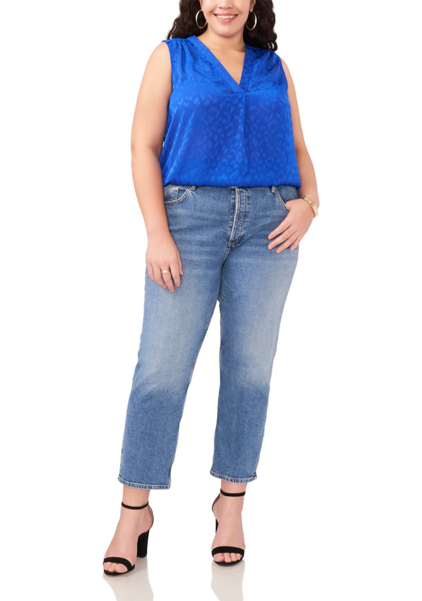 Plus Size V-Neck Sleeveless Blouse
