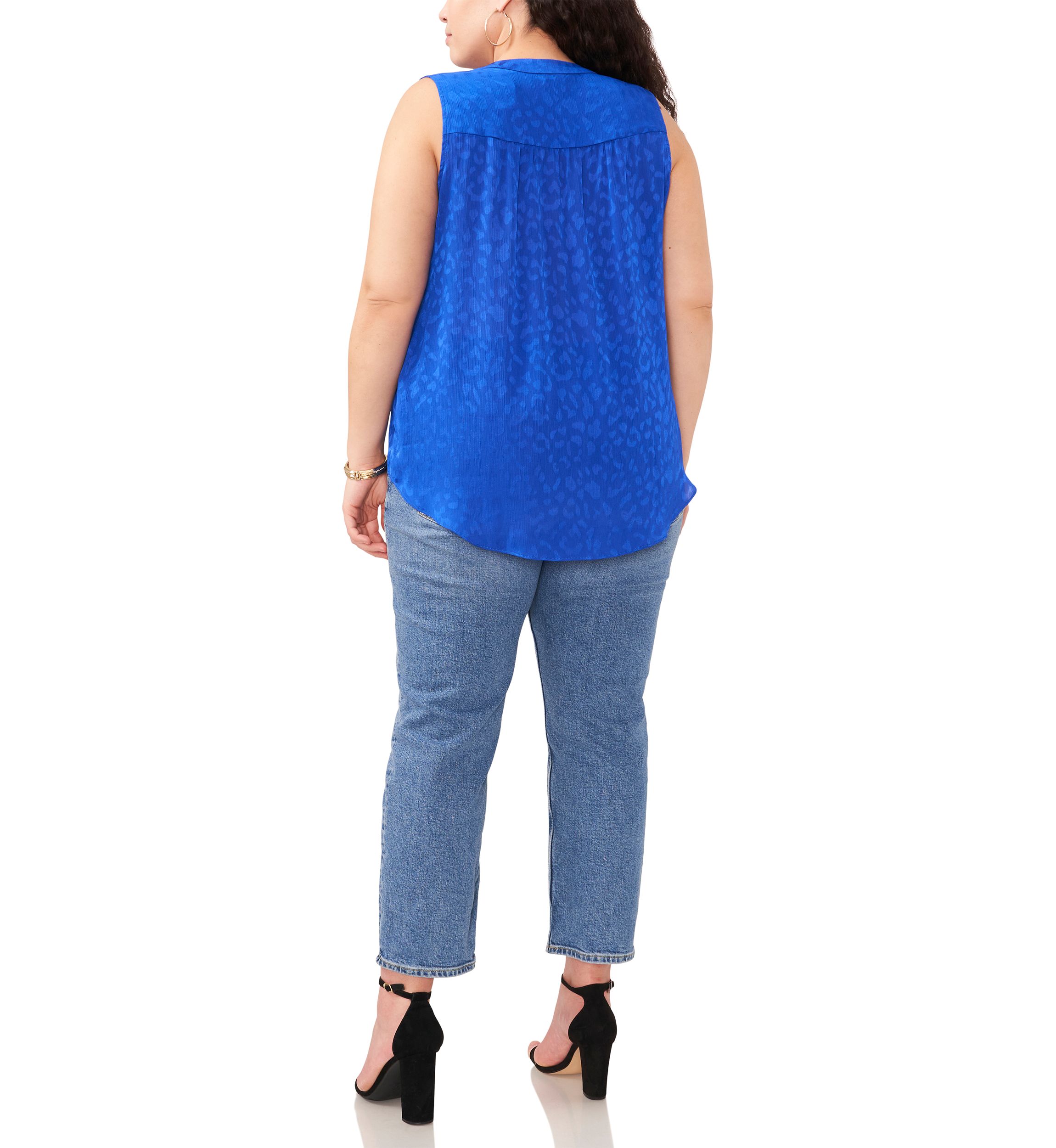 Plus Size V-Neck Sleeveless Blouse