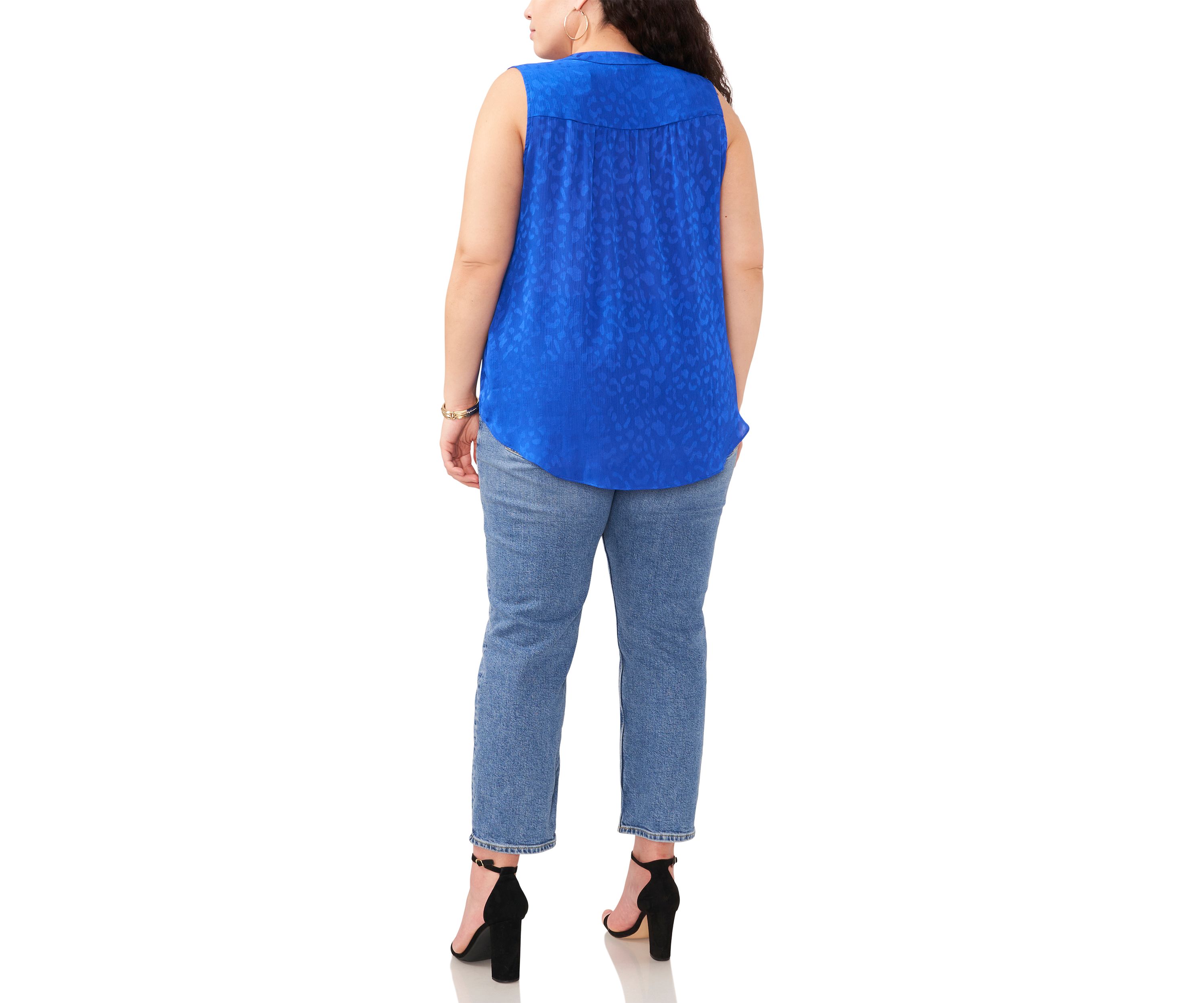 Plus Size V-Neck Sleeveless Blouse