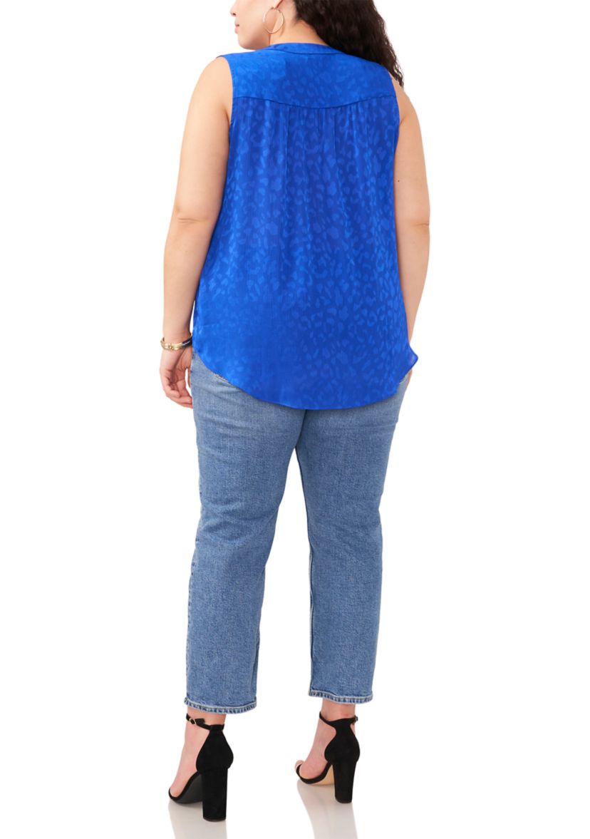 Plus Size V-Neck Sleeveless Blouse